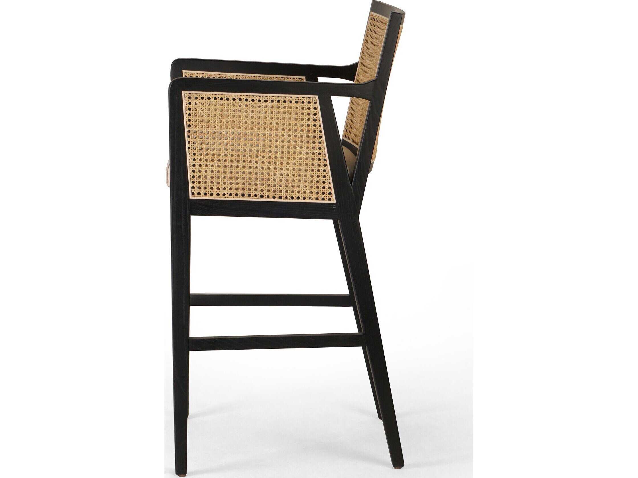 Four Hands Keston Antonia Savile Flax Upholstered Bar Stool