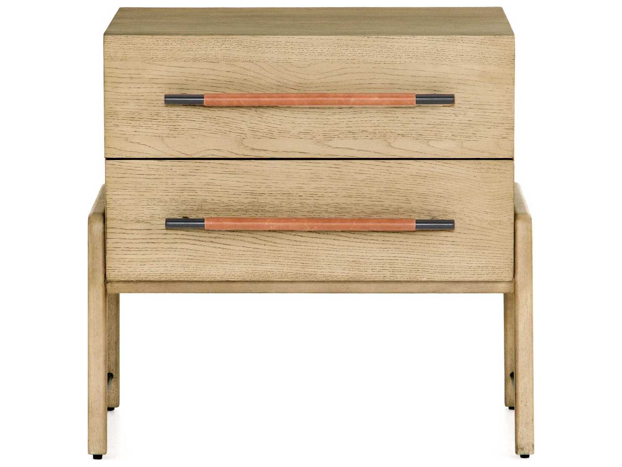 Four Hands Filmore Rosedale 2-Drawers Brown Oak Wood Nightstand