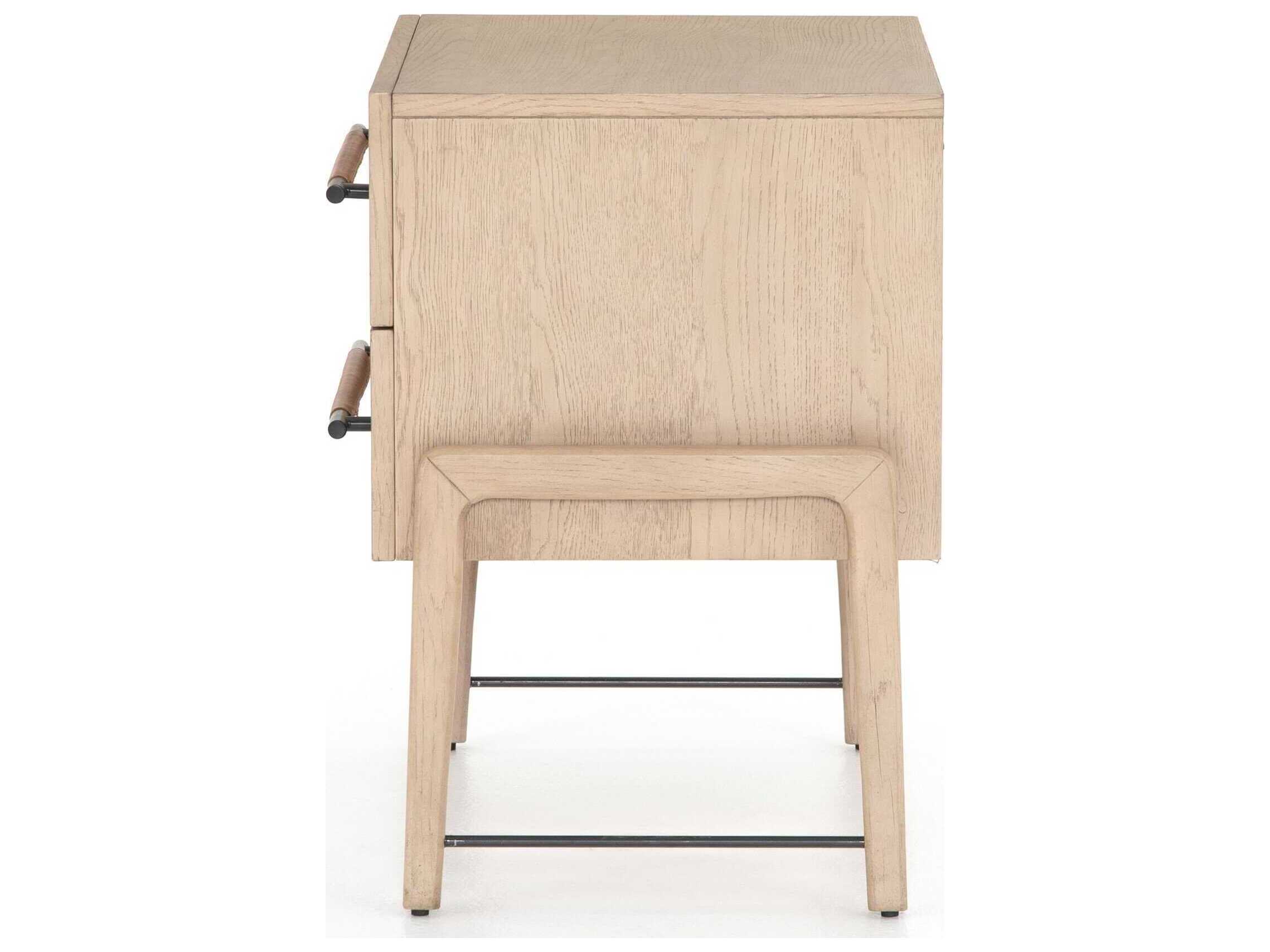 Four Hands Filmore Rosedale 2-Drawers Brown Oak Wood Nightstand