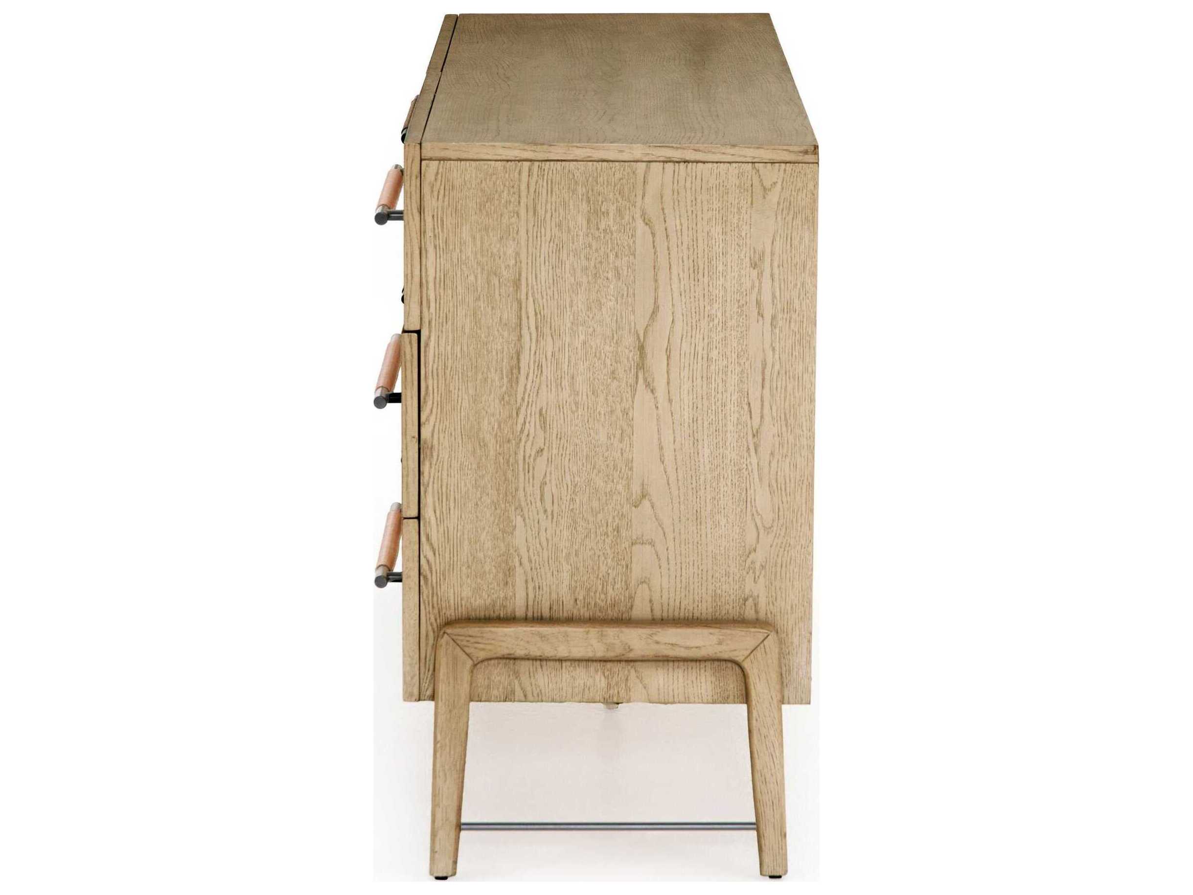 Four Hands Filmore Rosedale 6-Drawers Brown Oak Wood Double Dresser