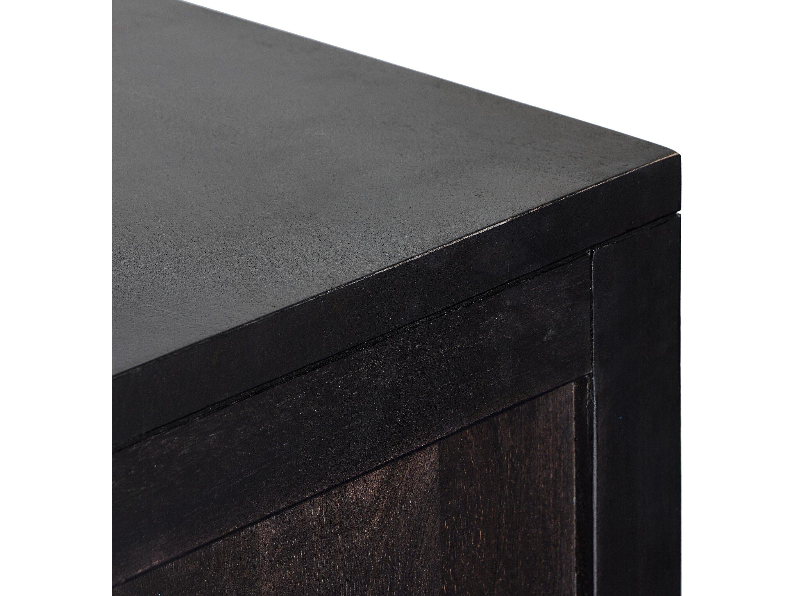 Four Hands Leighton Caprice Black Wash Mango  Wood Bar Cabinet