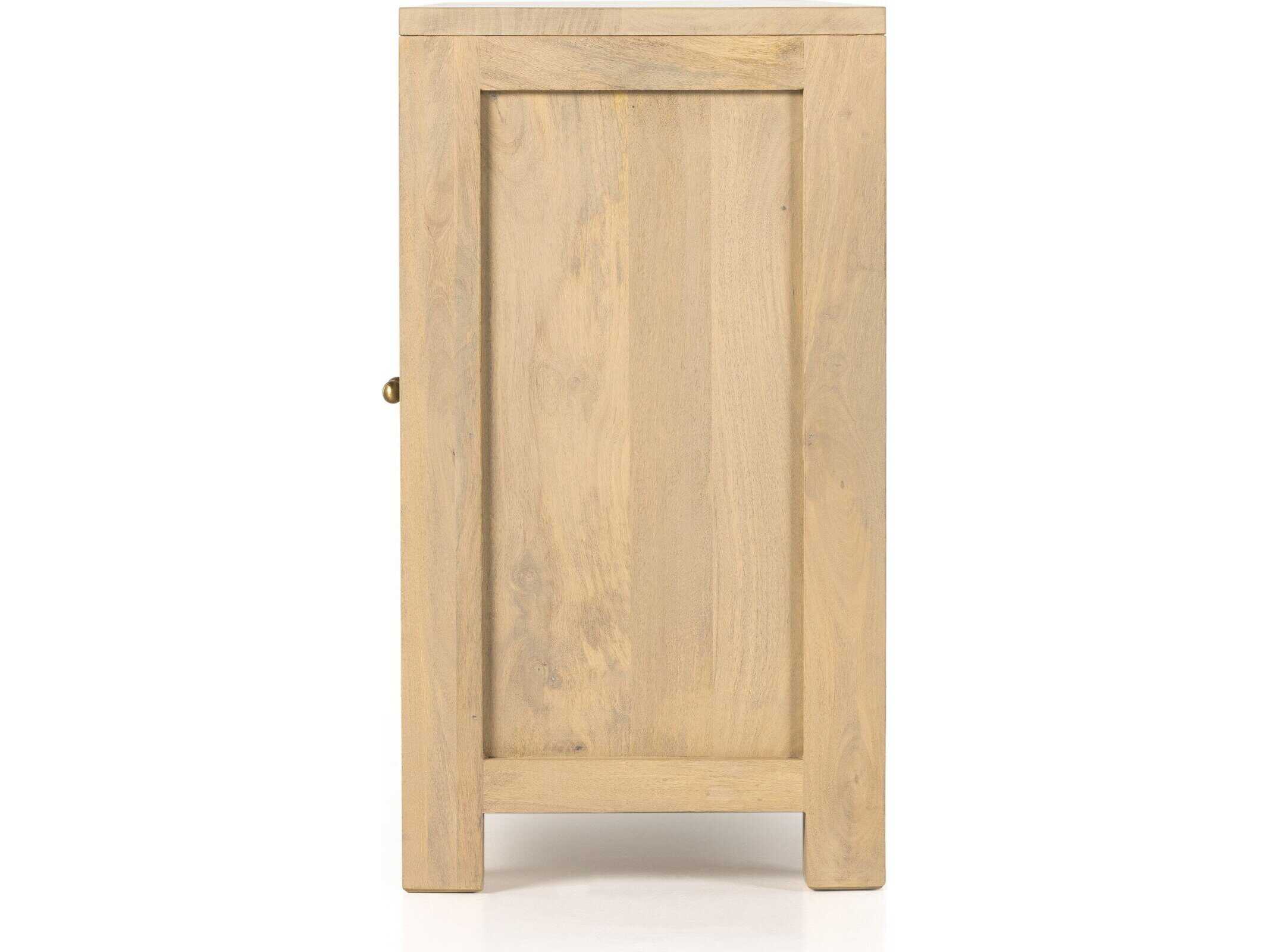 Four Hands Leighton Tilda 78" Mango Wood Natural Satin Brass Circle Cane Sideboard