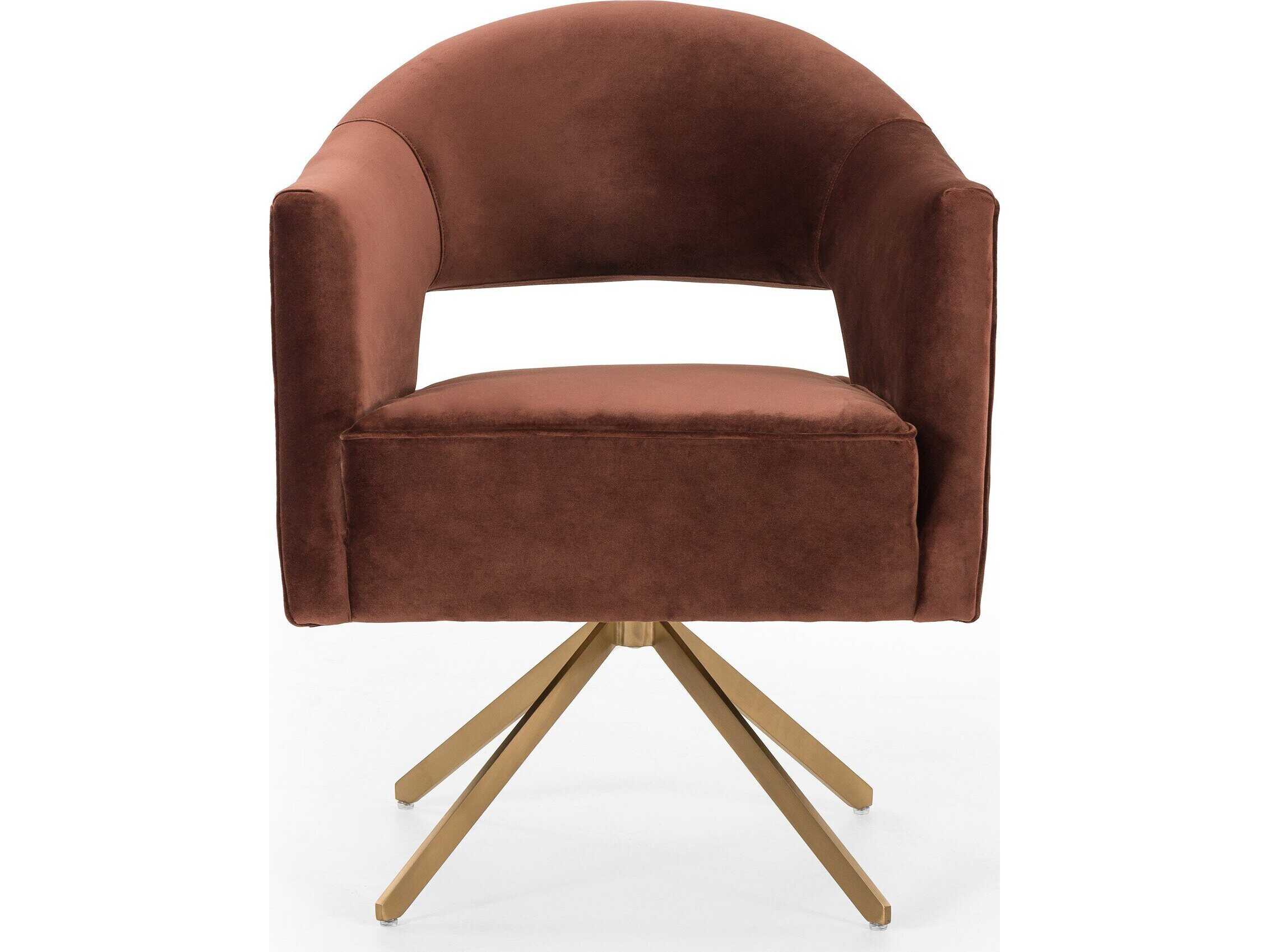 Four Hands Grayson Brown Upholstered Swivel Office Chair