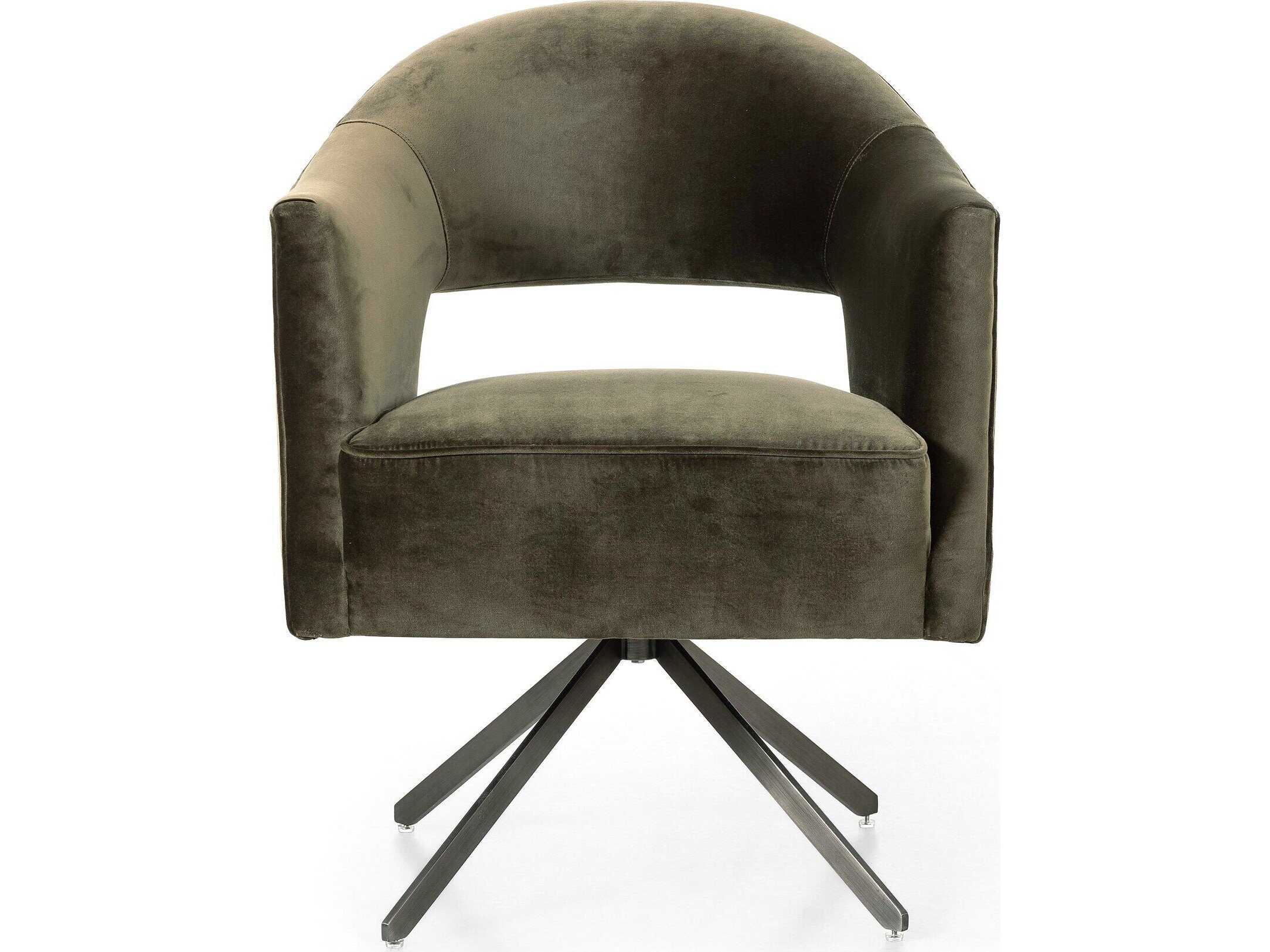 Four Hands Grayson Brown Upholstered Swivel Computer Office Chair