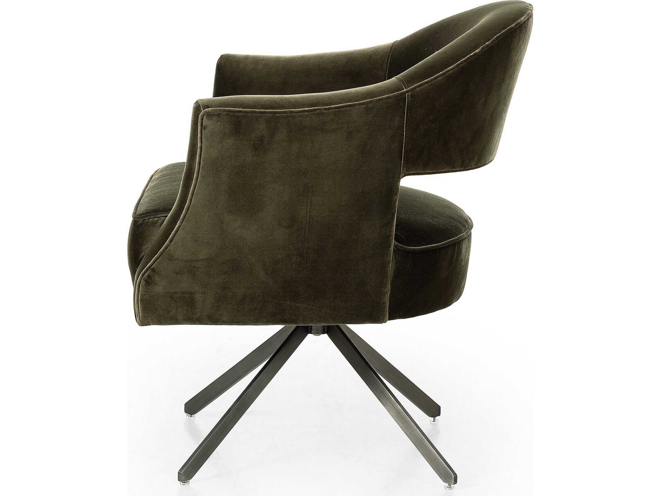 Four Hands Grayson Brown Upholstered Swivel Computer Office Chair