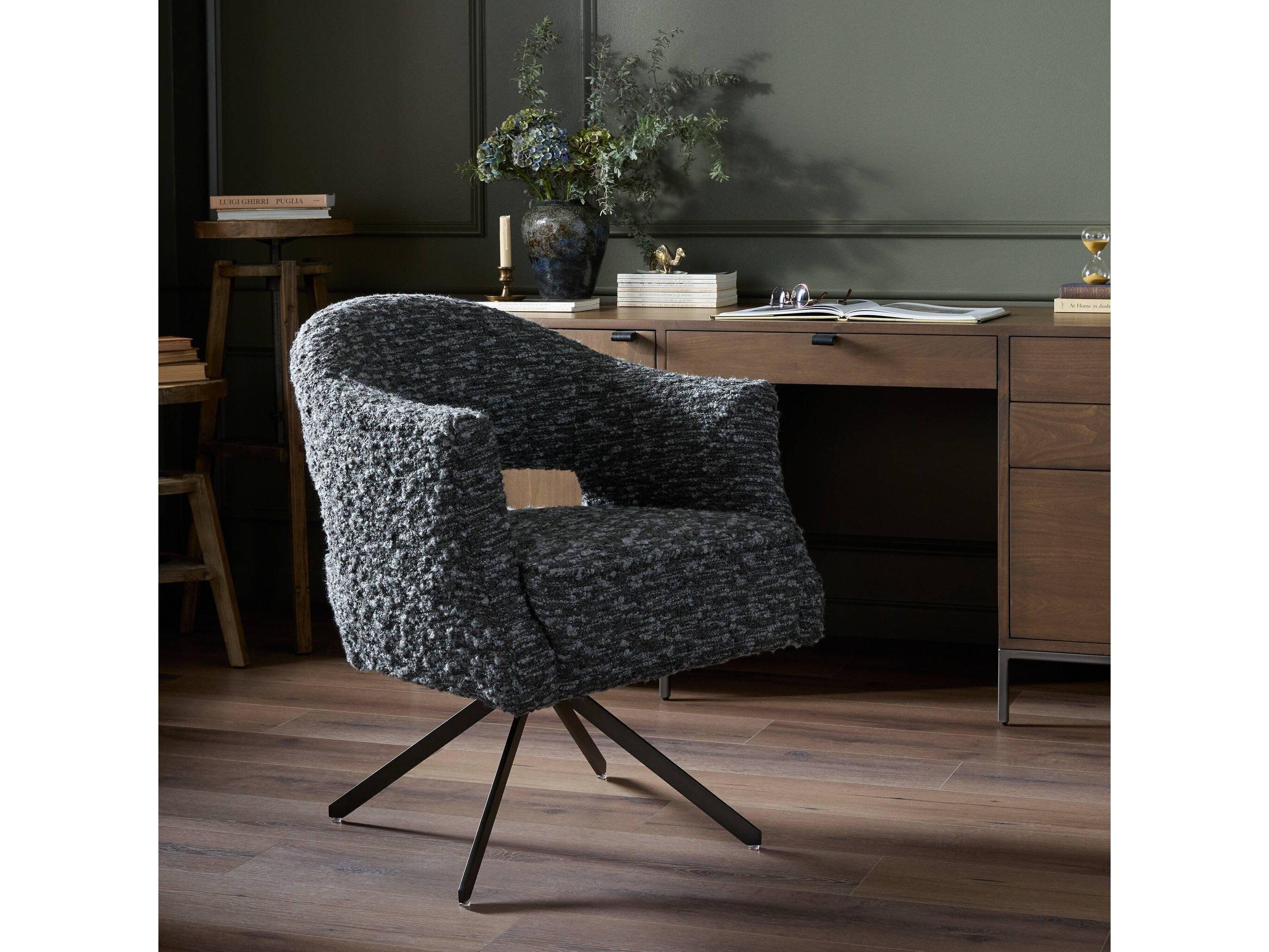 Four Hands Grayson Adara Solema Charcoal Upholstered Desk Chair