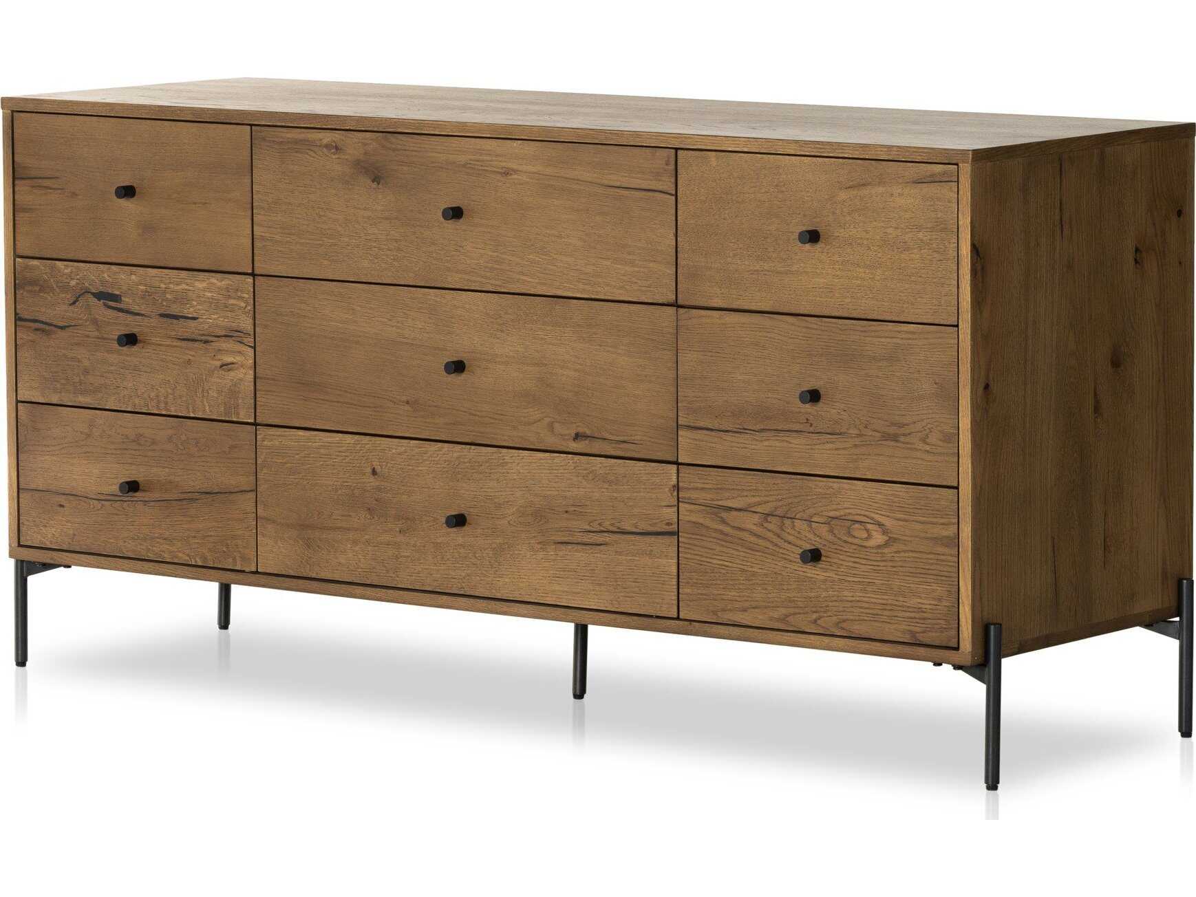 Four Hands Haiden Eaton Amber Oak Resin 9 Drawer Dresser