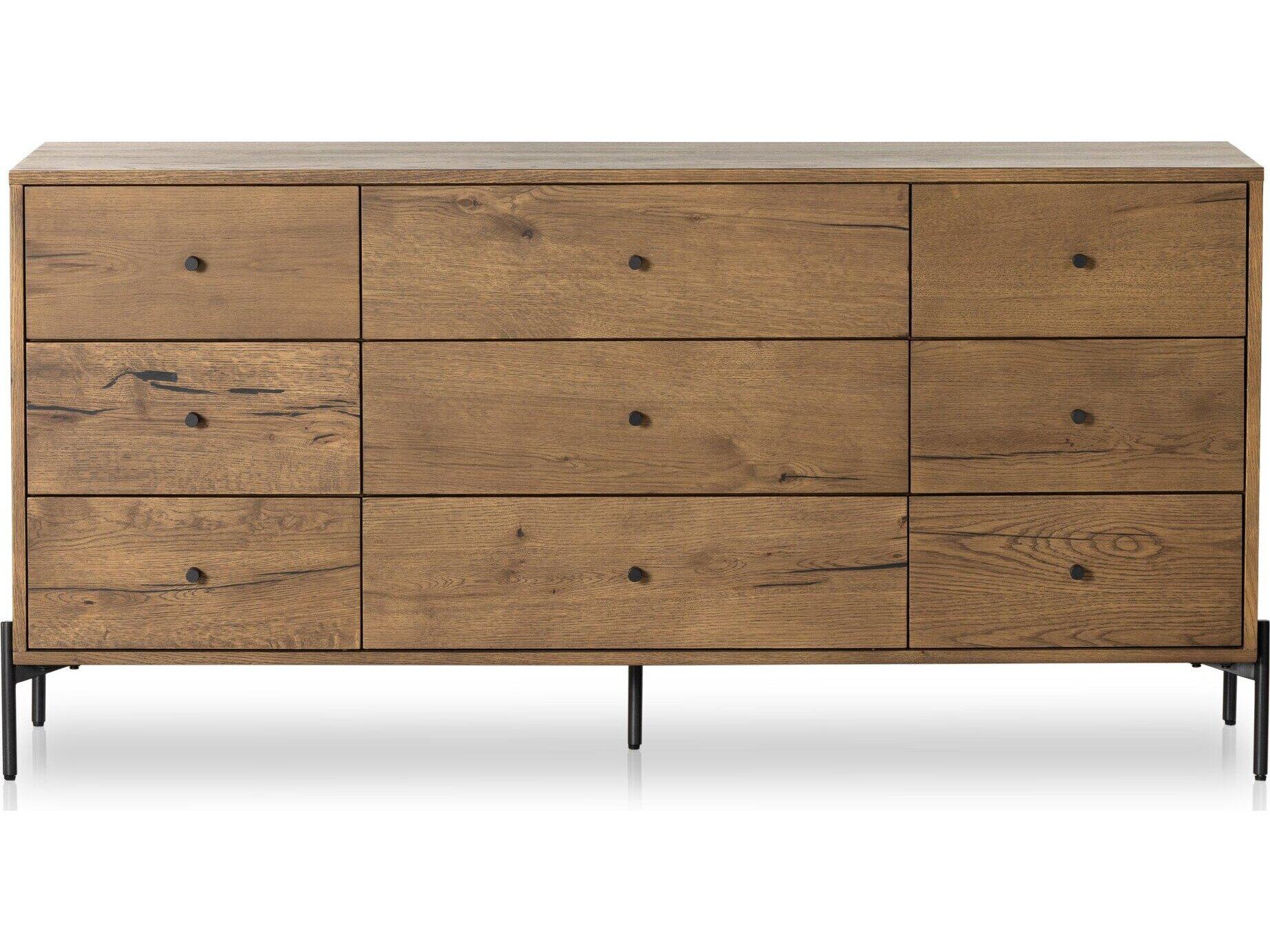 Four Hands Haiden Eaton Amber Oak Resin 9 Drawer Dresser