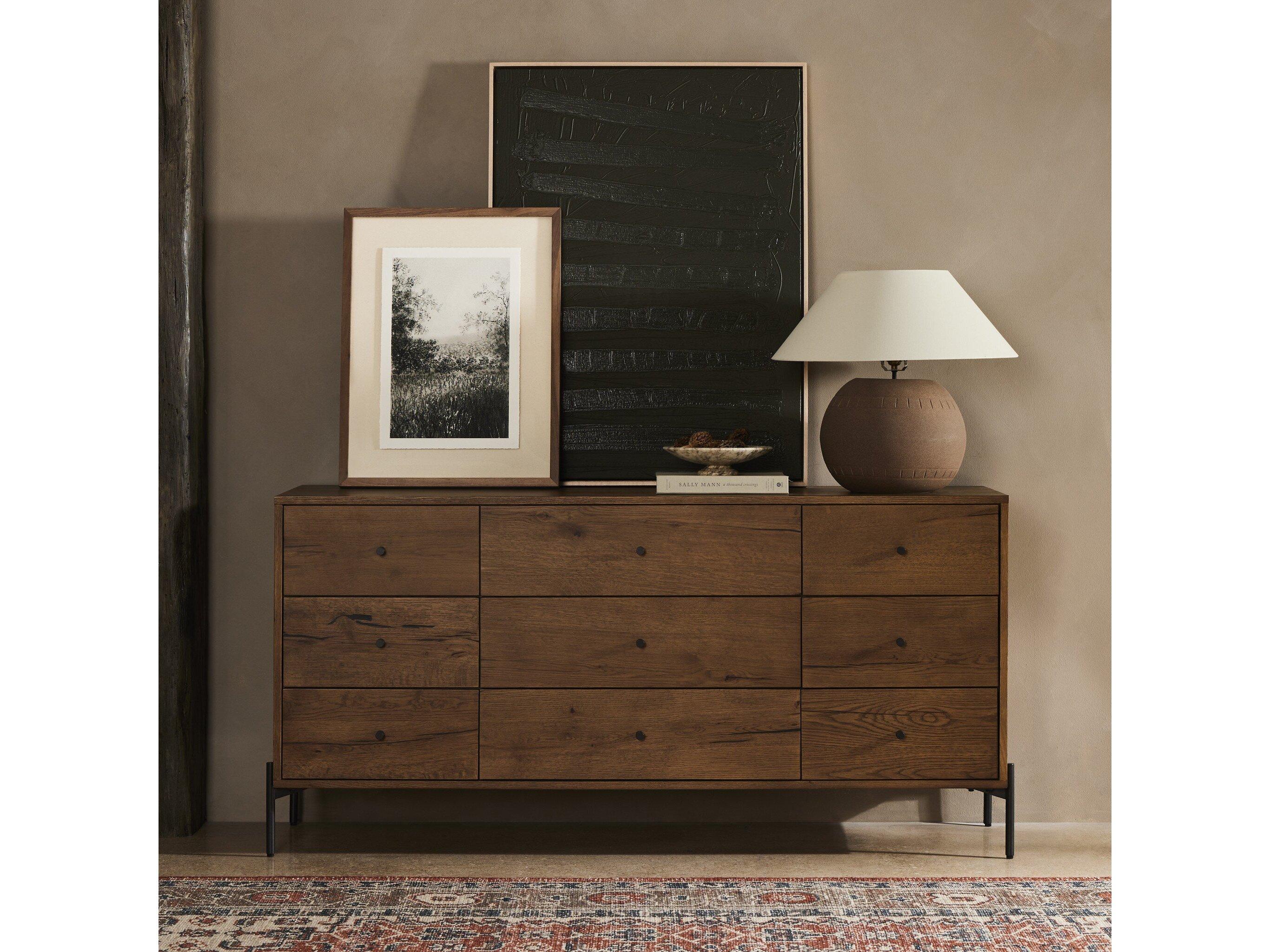 Four Hands Haiden Eaton Amber Oak Resin 9 Drawer Dresser