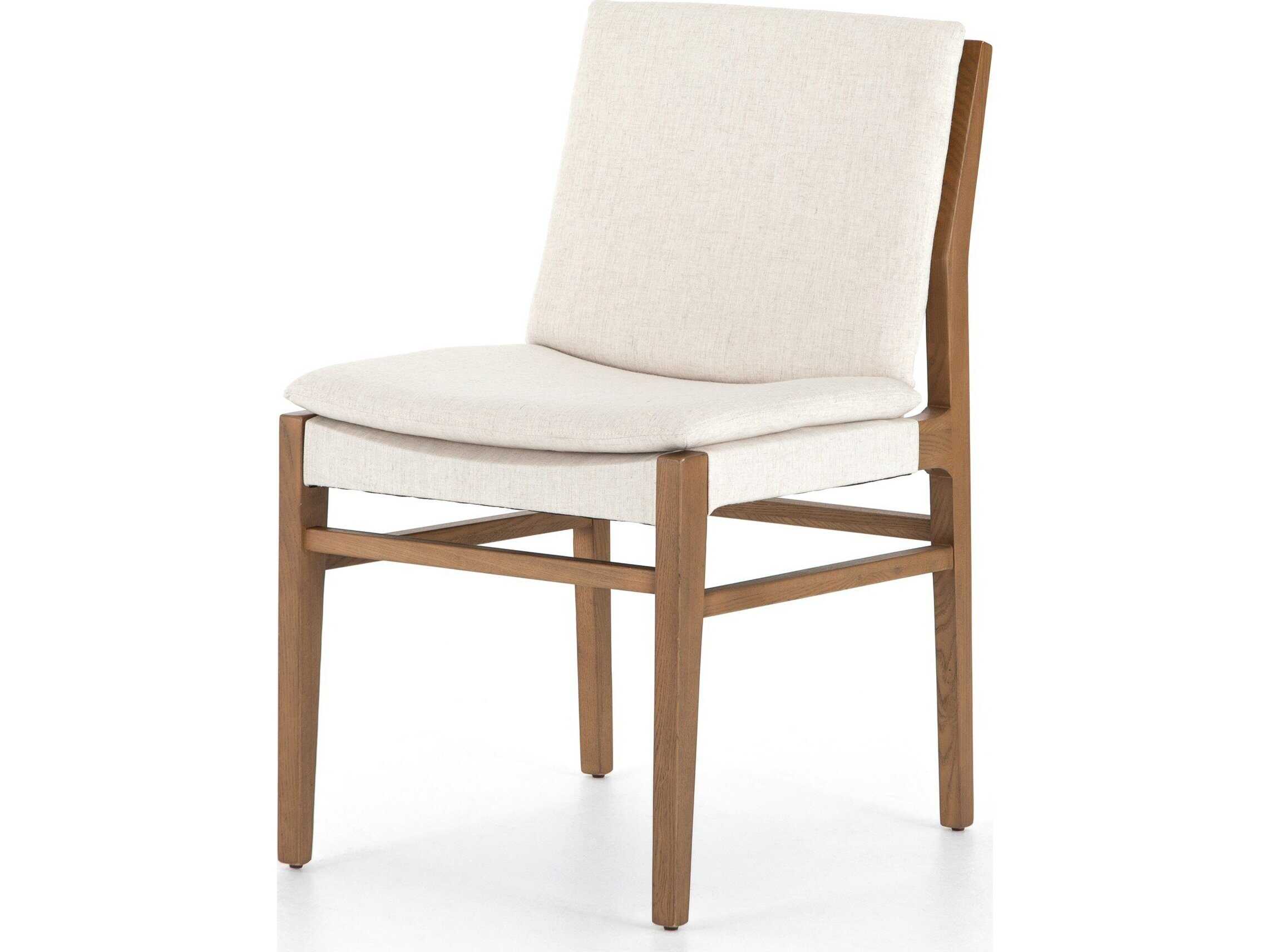 Four Hands Ashford Aya Solid Wood Beige Upholstered Side Dining Chair