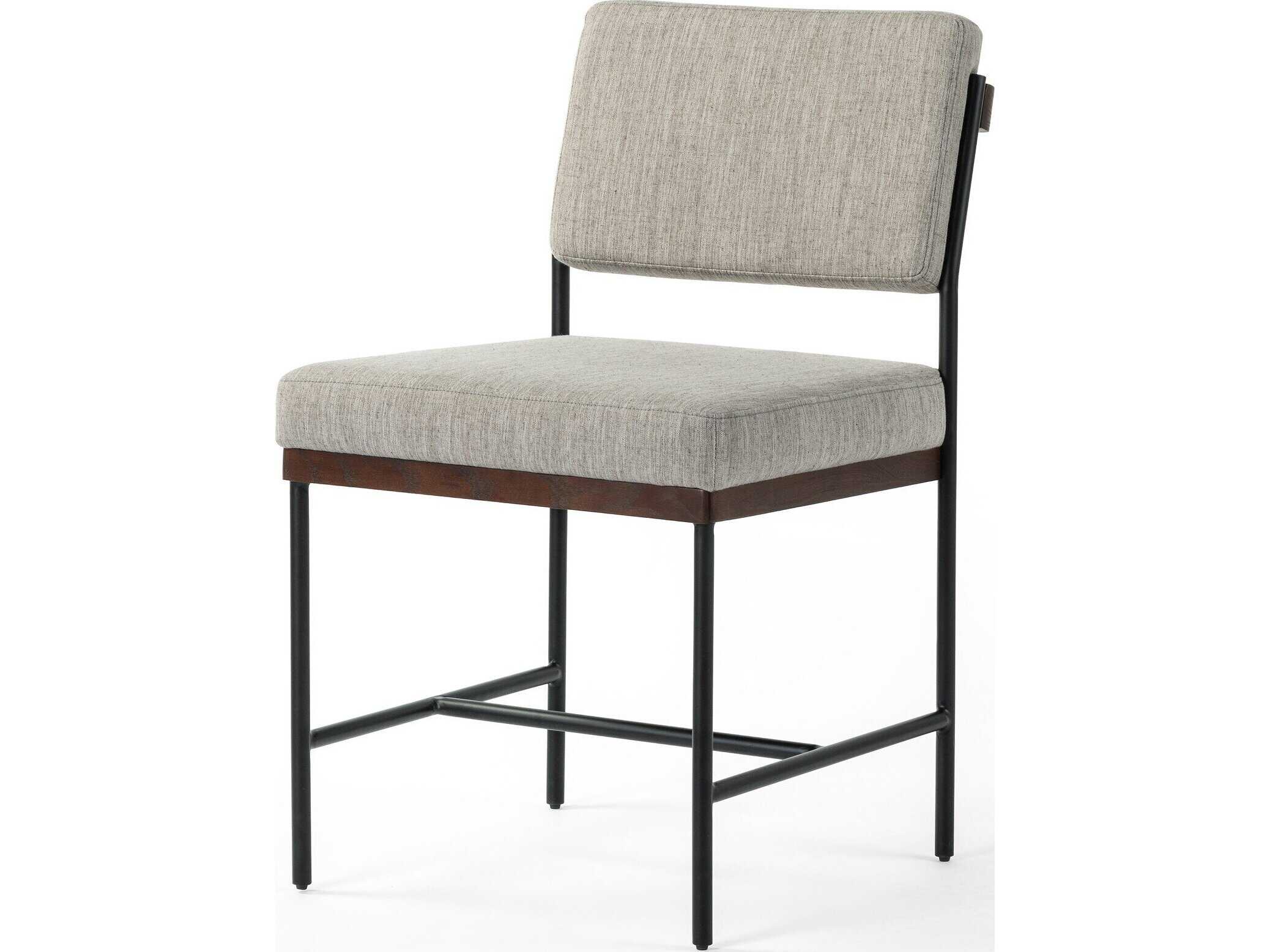 Four Hands Ashford Benton Solid Wood Gray Upholstered Side Dining Chair