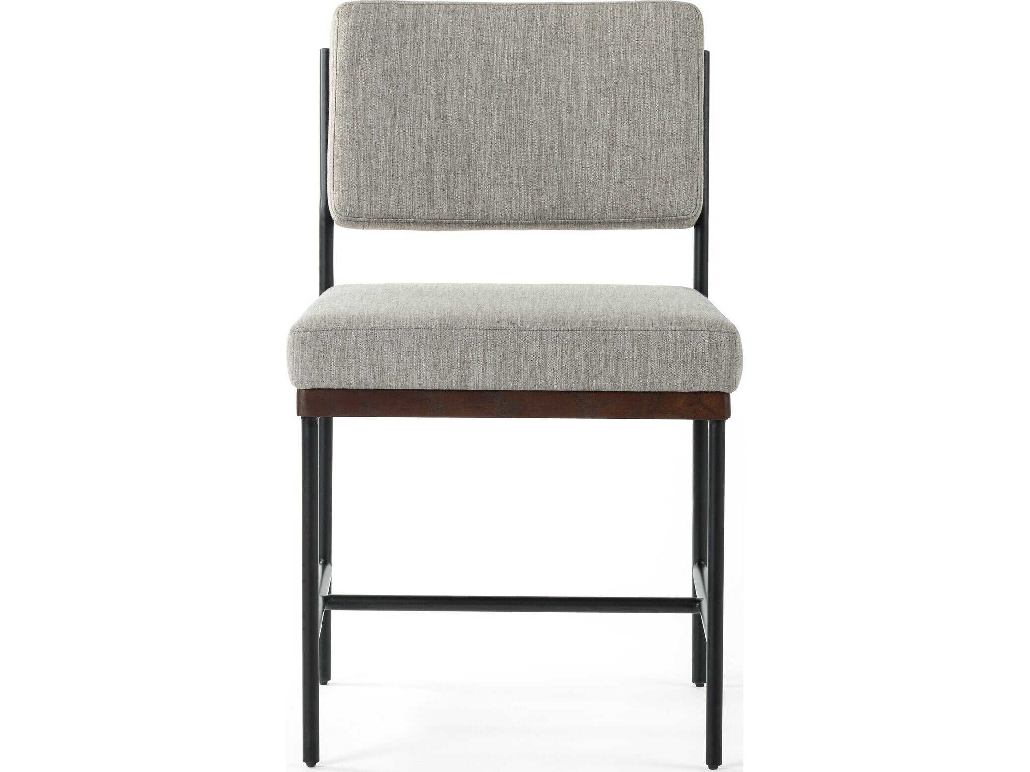 Four Hands Ashford Benton Solid Wood Gray Upholstered Side Dining Chair