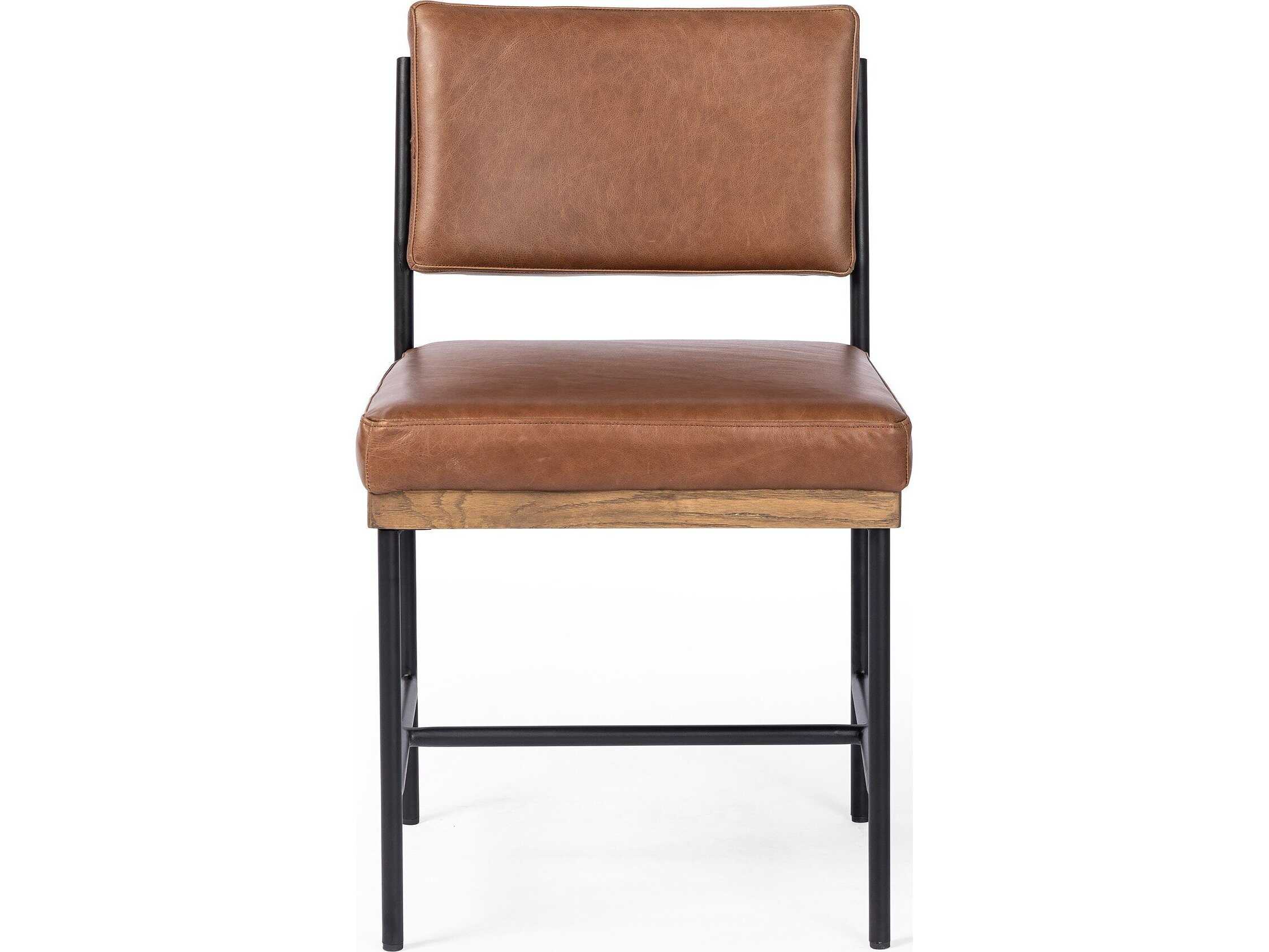 Four Hands Ashford Benton Sonoma Chestnut Leather Dining Chair