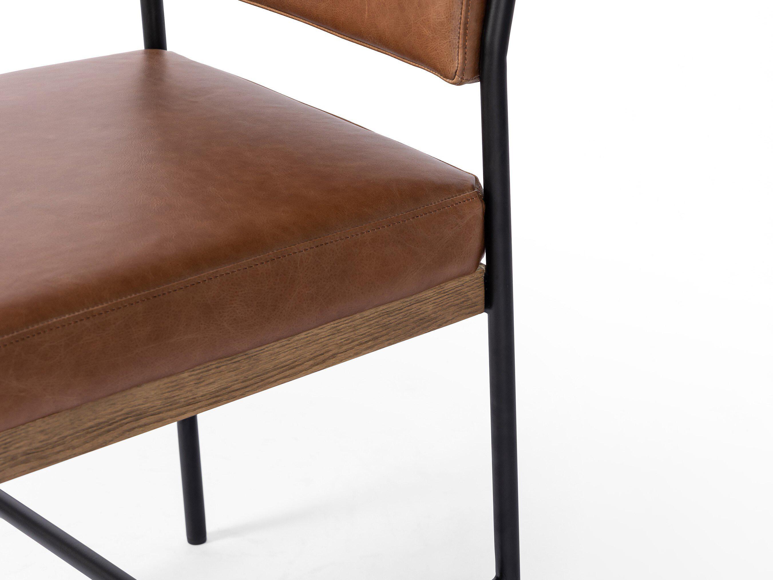 Four Hands Ashford Benton Sonoma Chestnut Leather Dining Chair