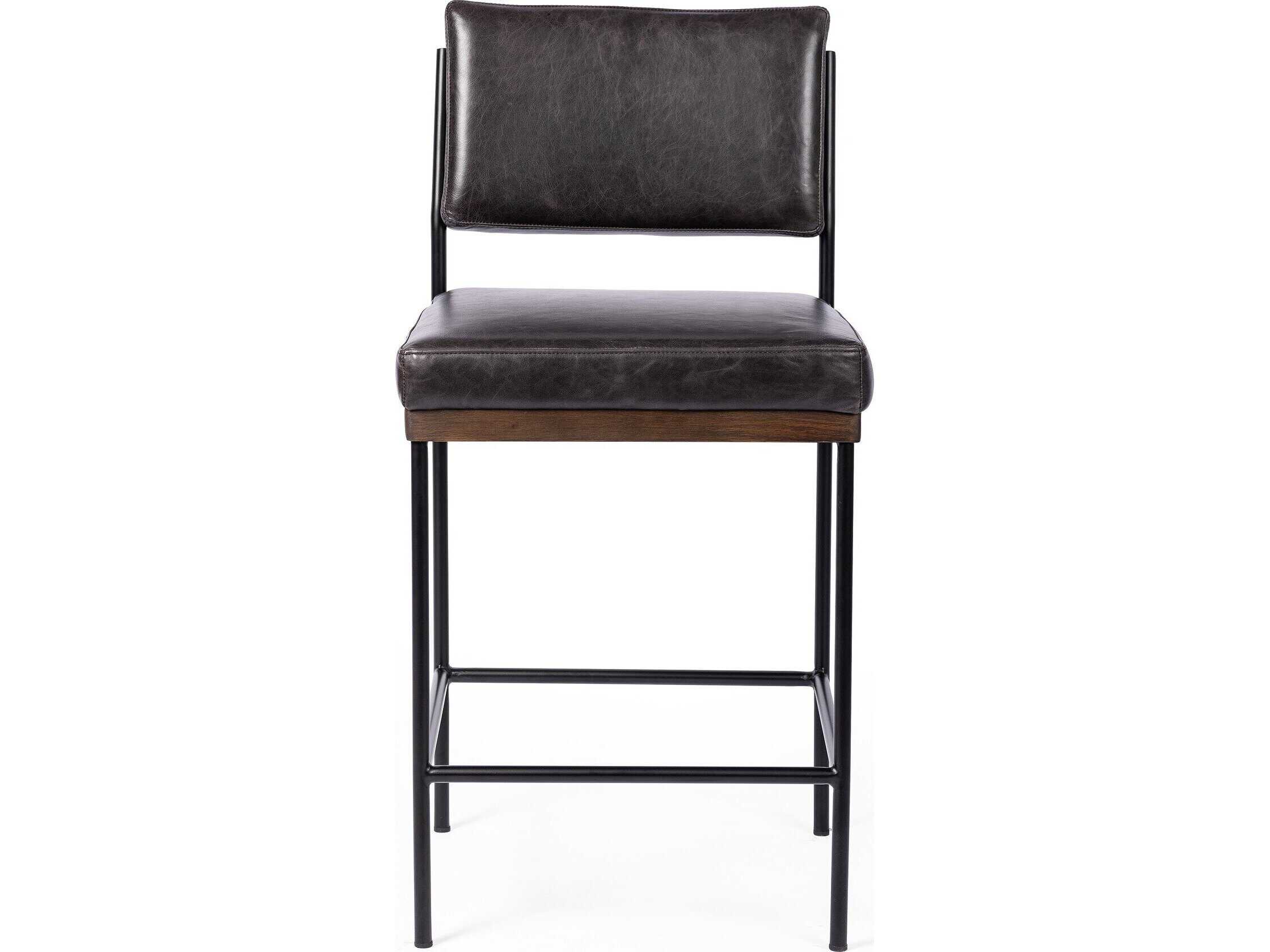 Four Hands Ashford Benton Sonoma Black Bar Stool