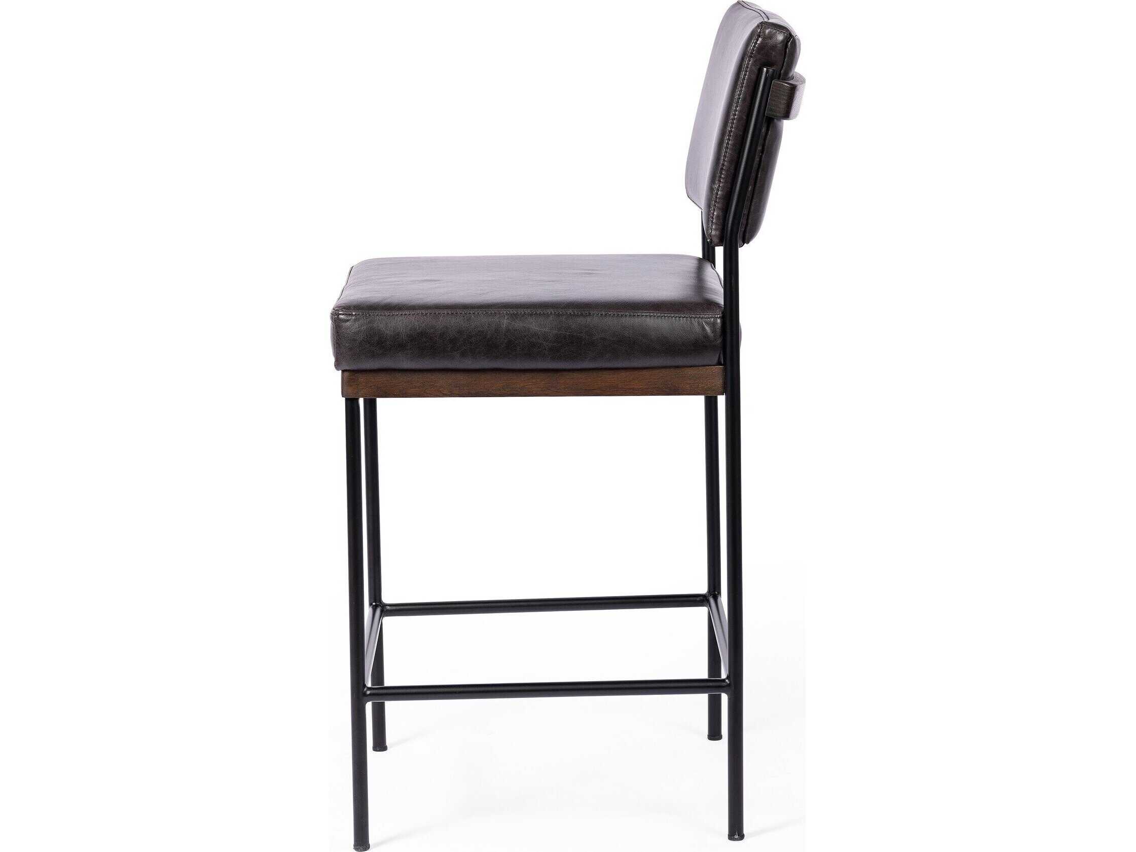 Four Hands Ashford Benton Sonoma Black Bar Stool
