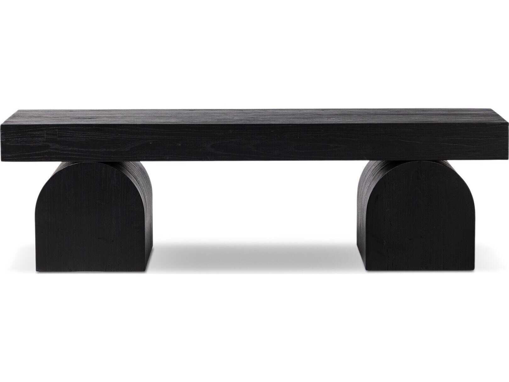 Four Hands Wells Black Elm Nettlewood Accent Bench
