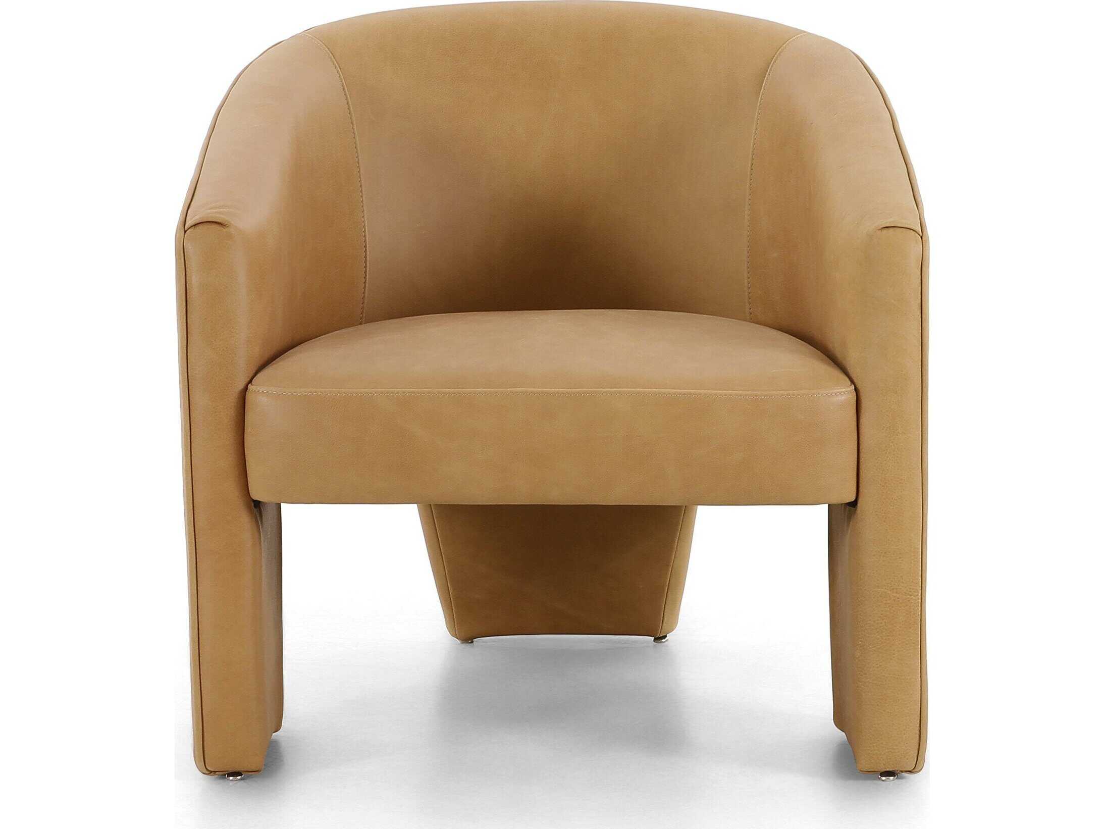 Four Hands Grayson Fae Brown Leather Accent Chair