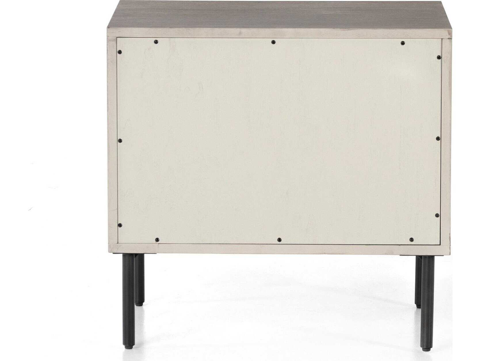 Four Hands Patten Carly 2-Drawers Gray Acacia Wood Nightstand