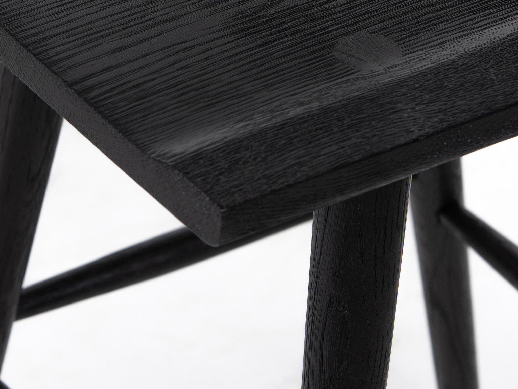 Four Hands Garth Ripley Bar Stool Black Oak  Wood Bar Stool