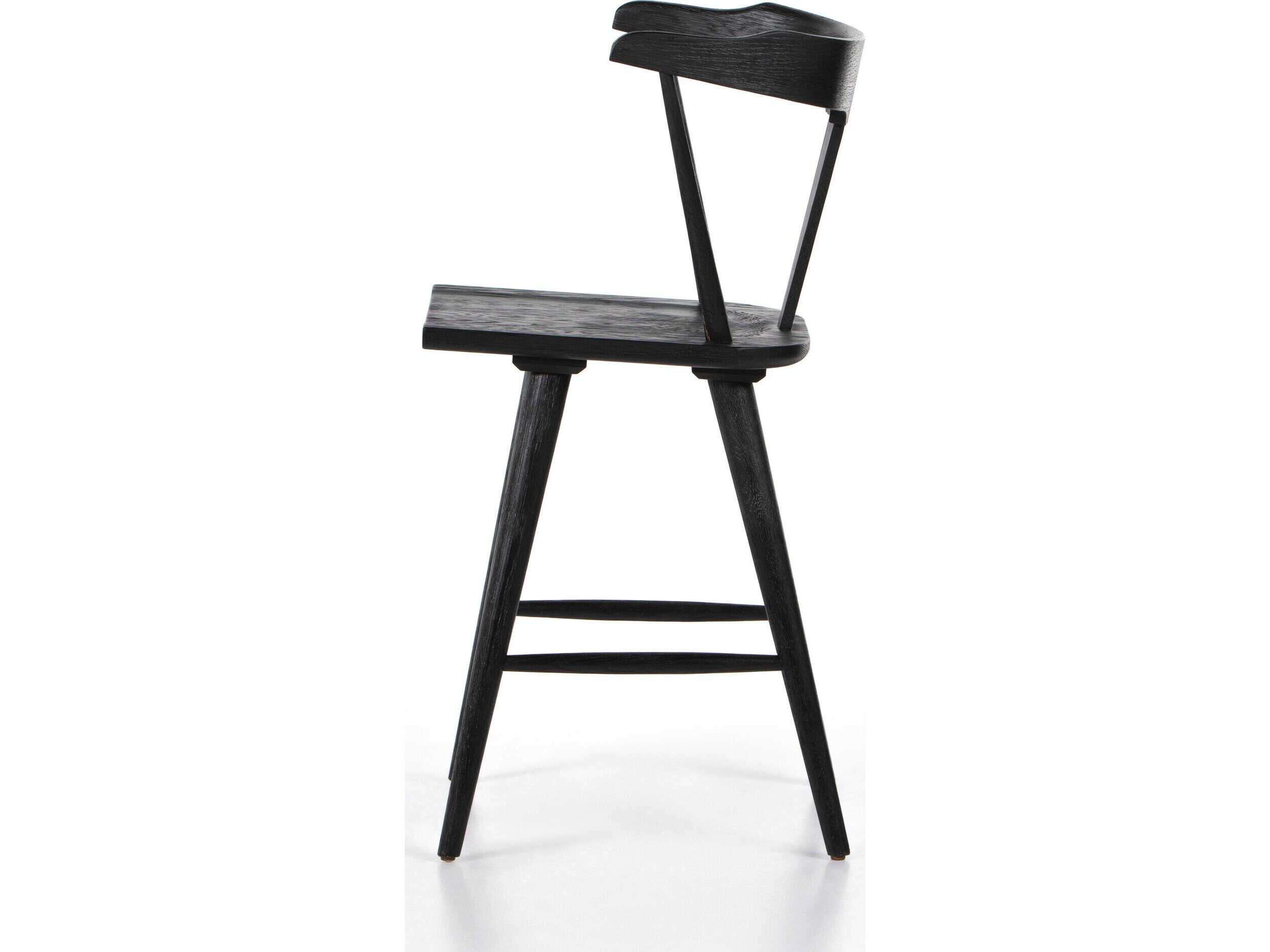 Four Hands Garth Ripley Oak Wood Black Counter Stool