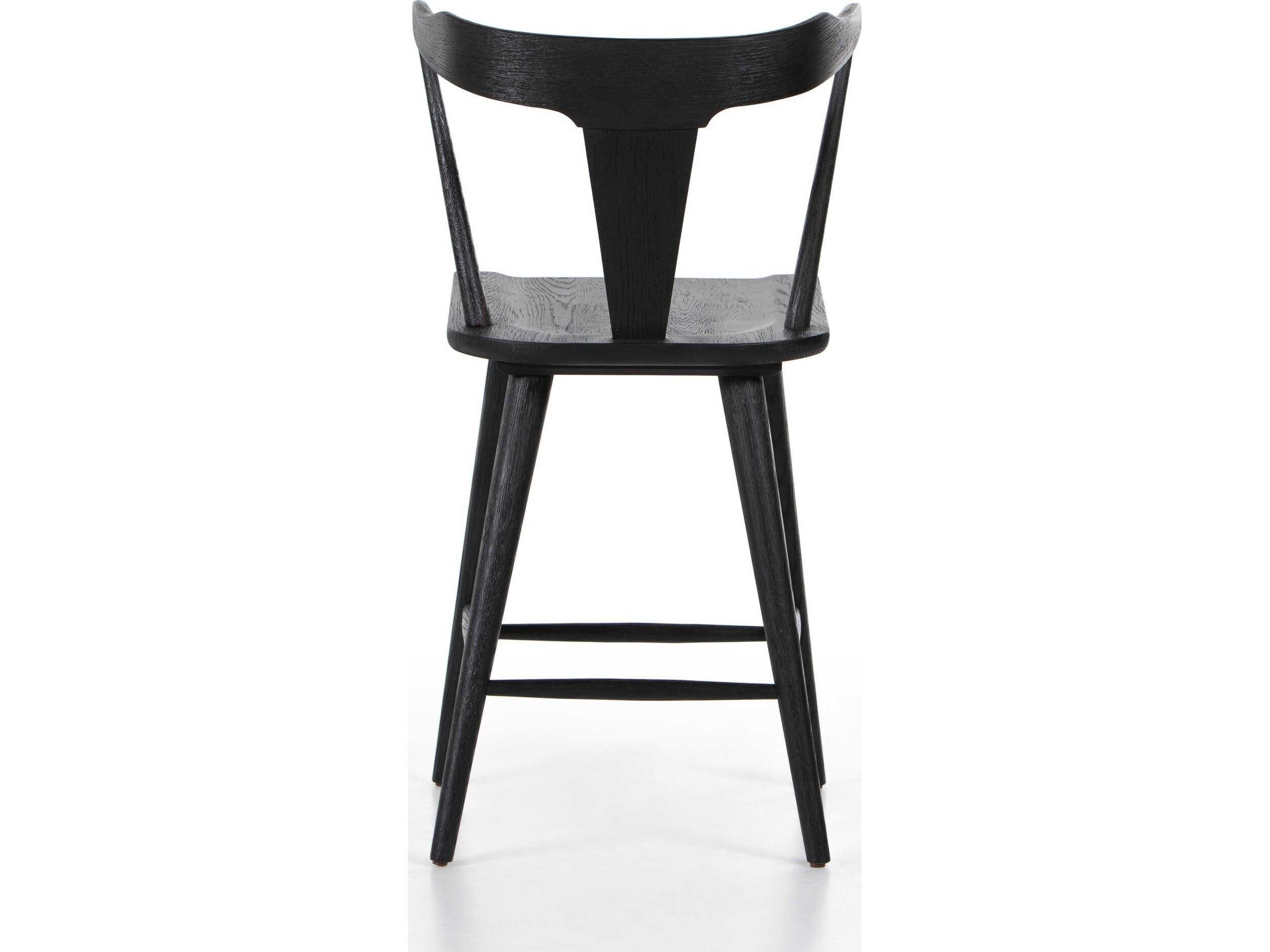 Four Hands Garth Ripley Oak Wood Black Counter Stool