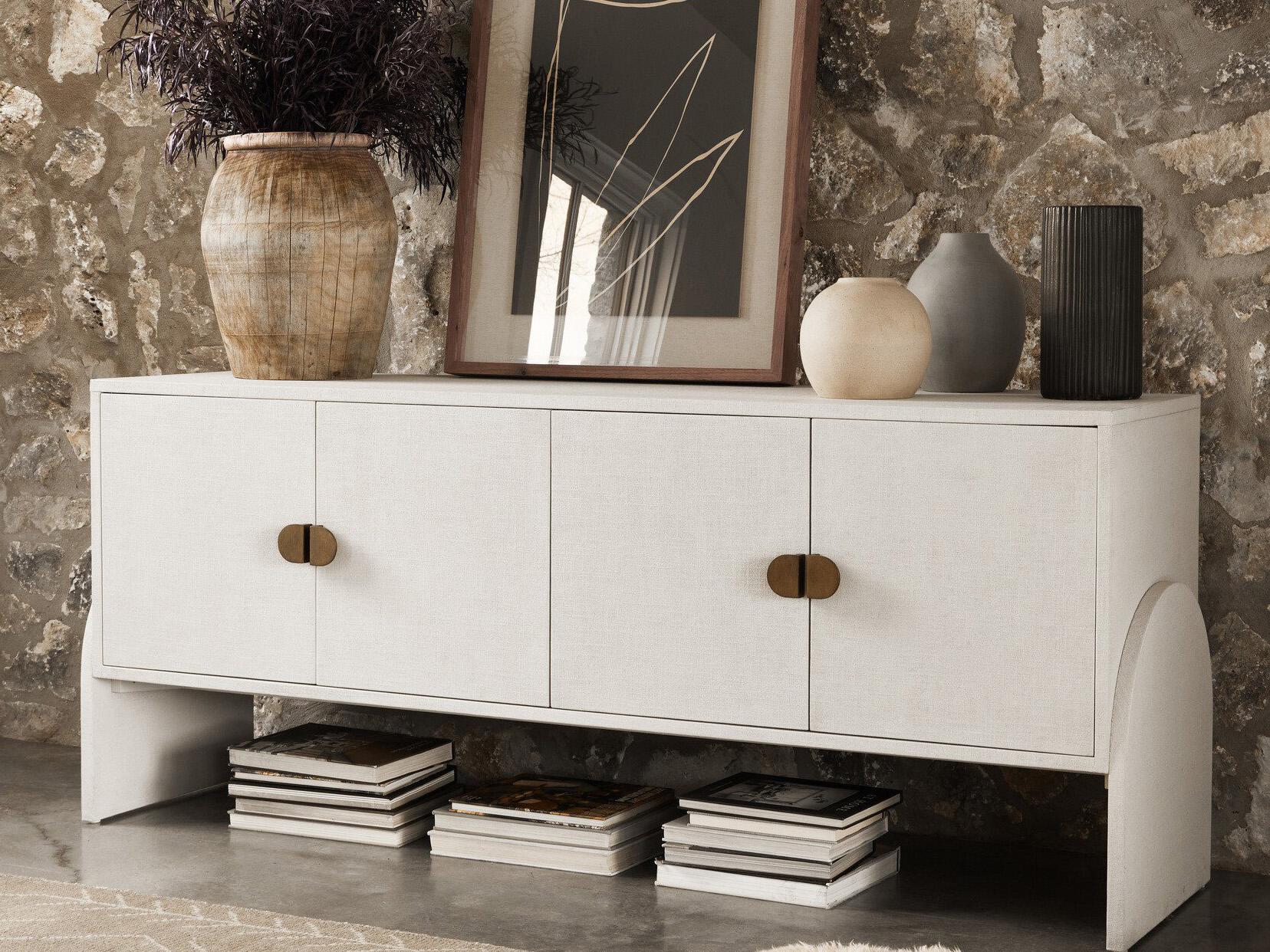 Four Hands Mateo Lalo 5 x 8 Beige Lambskin Rug