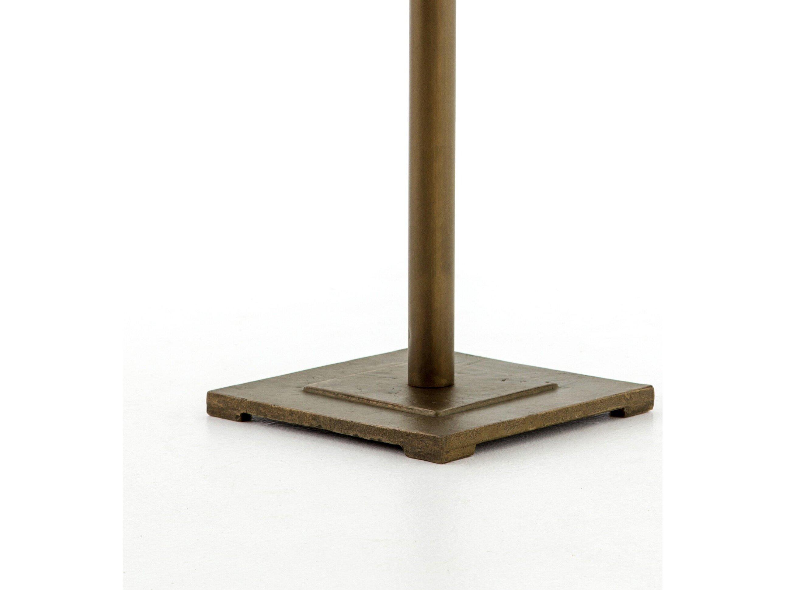 Four Hands Element Aged Brass Acid Etched Round Metal Bar Table