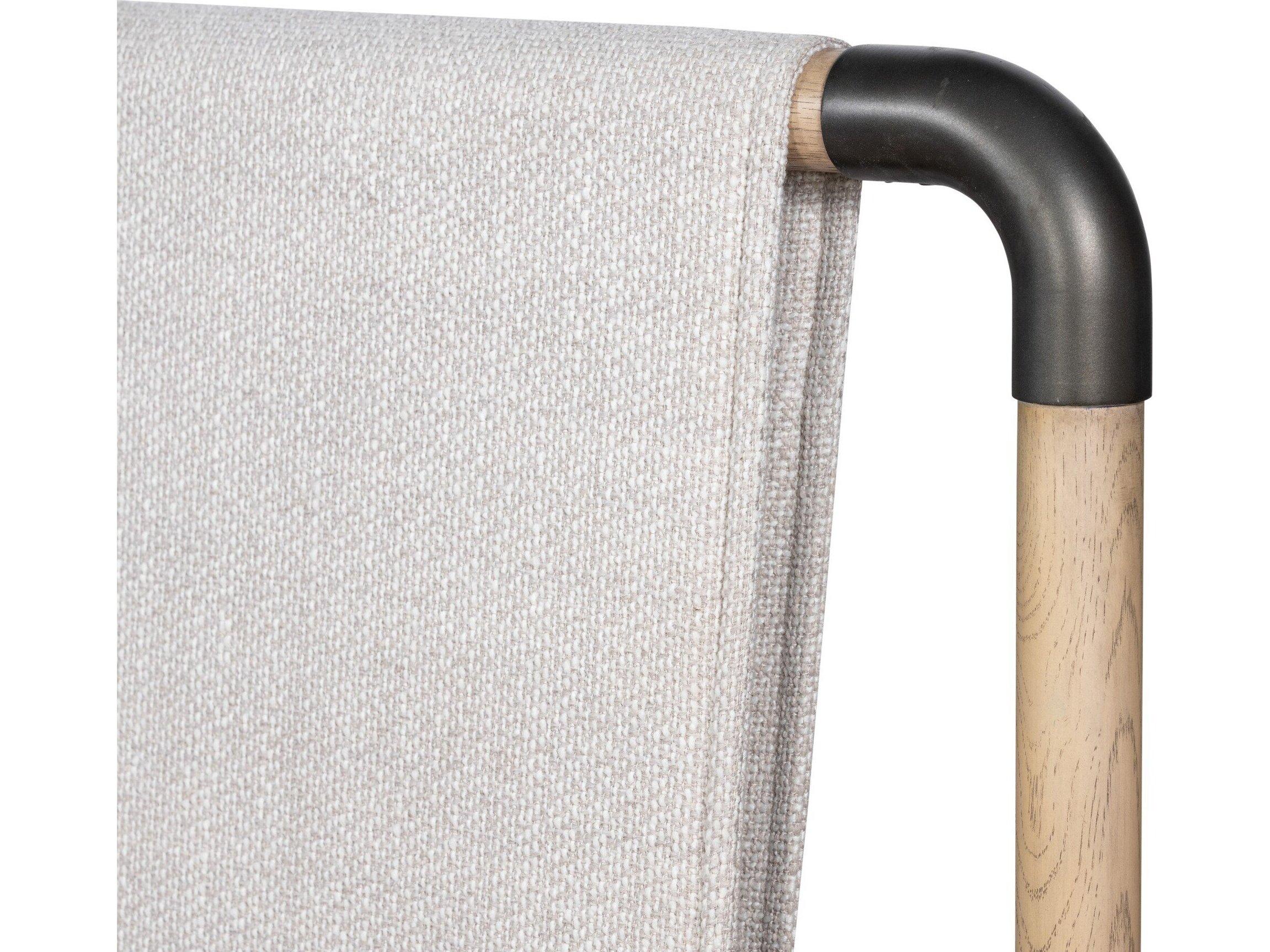 Four Hands Bolton Harriett Gibson Wheat Yucca Oak Aged Gunmetal Beige Wood Upholstered Twin Panel Bed