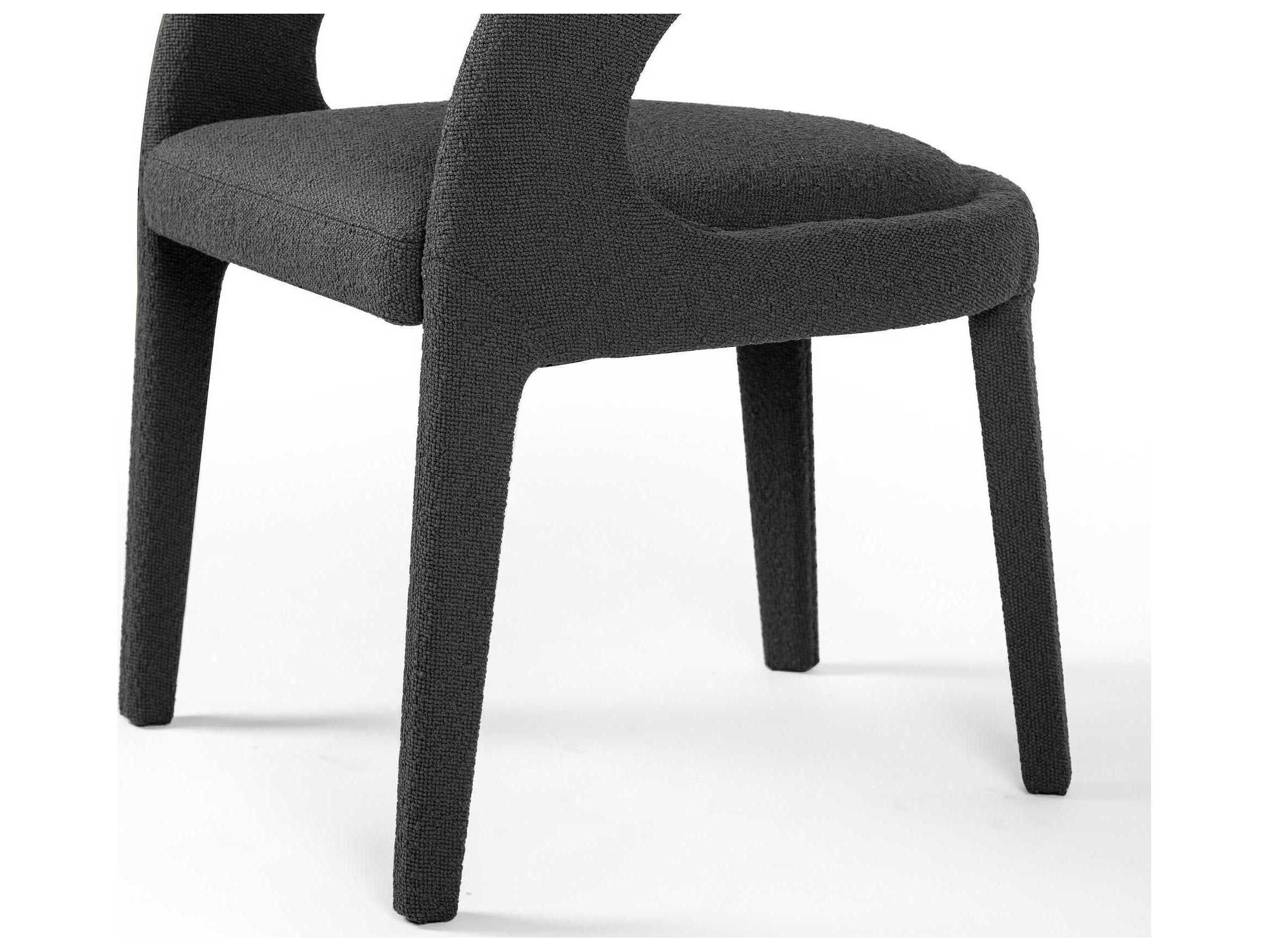 Four Hands Townsend Hawkins FIQA Boucle Charcoal Upholstered Dining Chair
