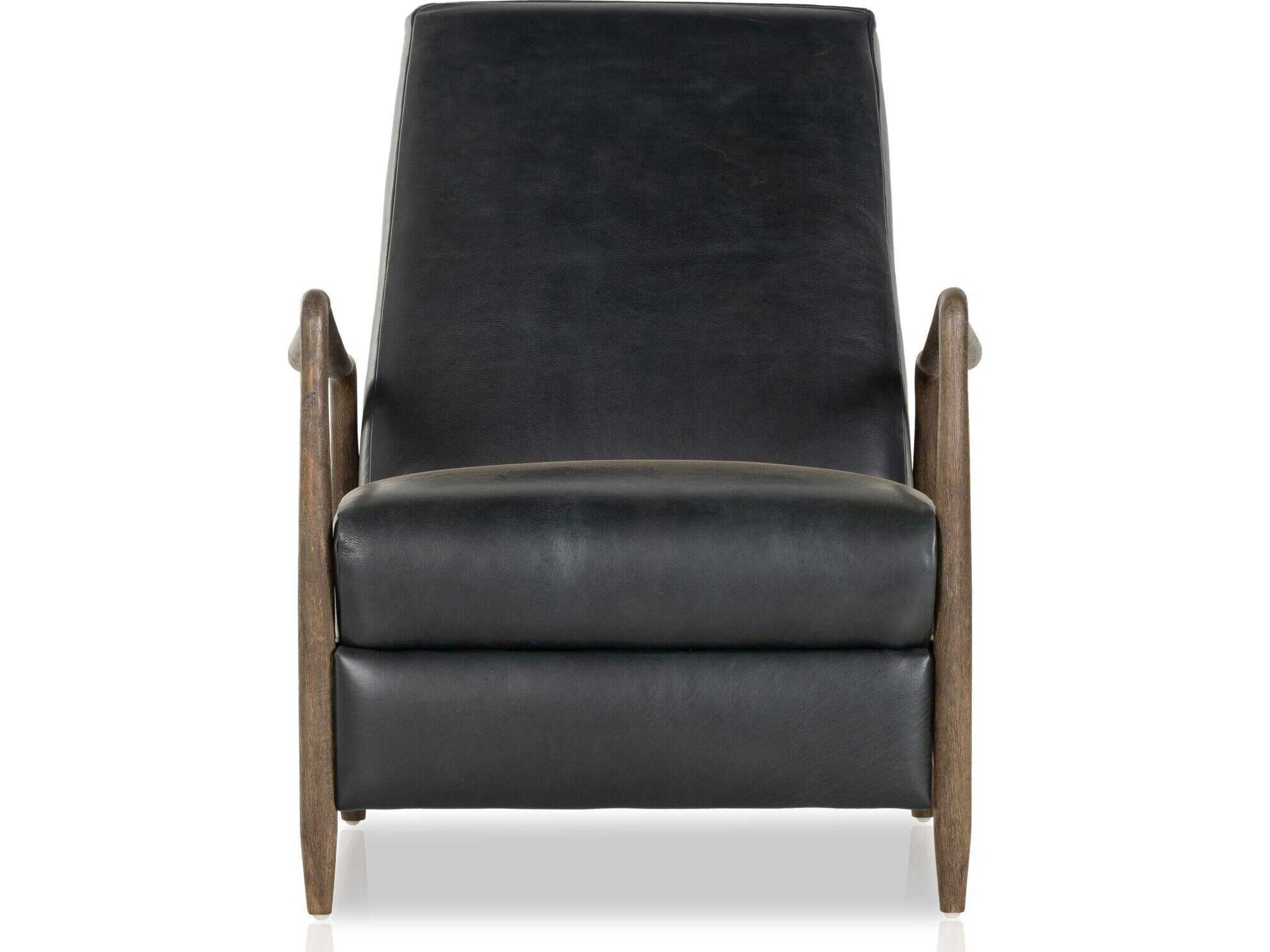 Four Hands Kensington Braden Black Leather Accent Chair