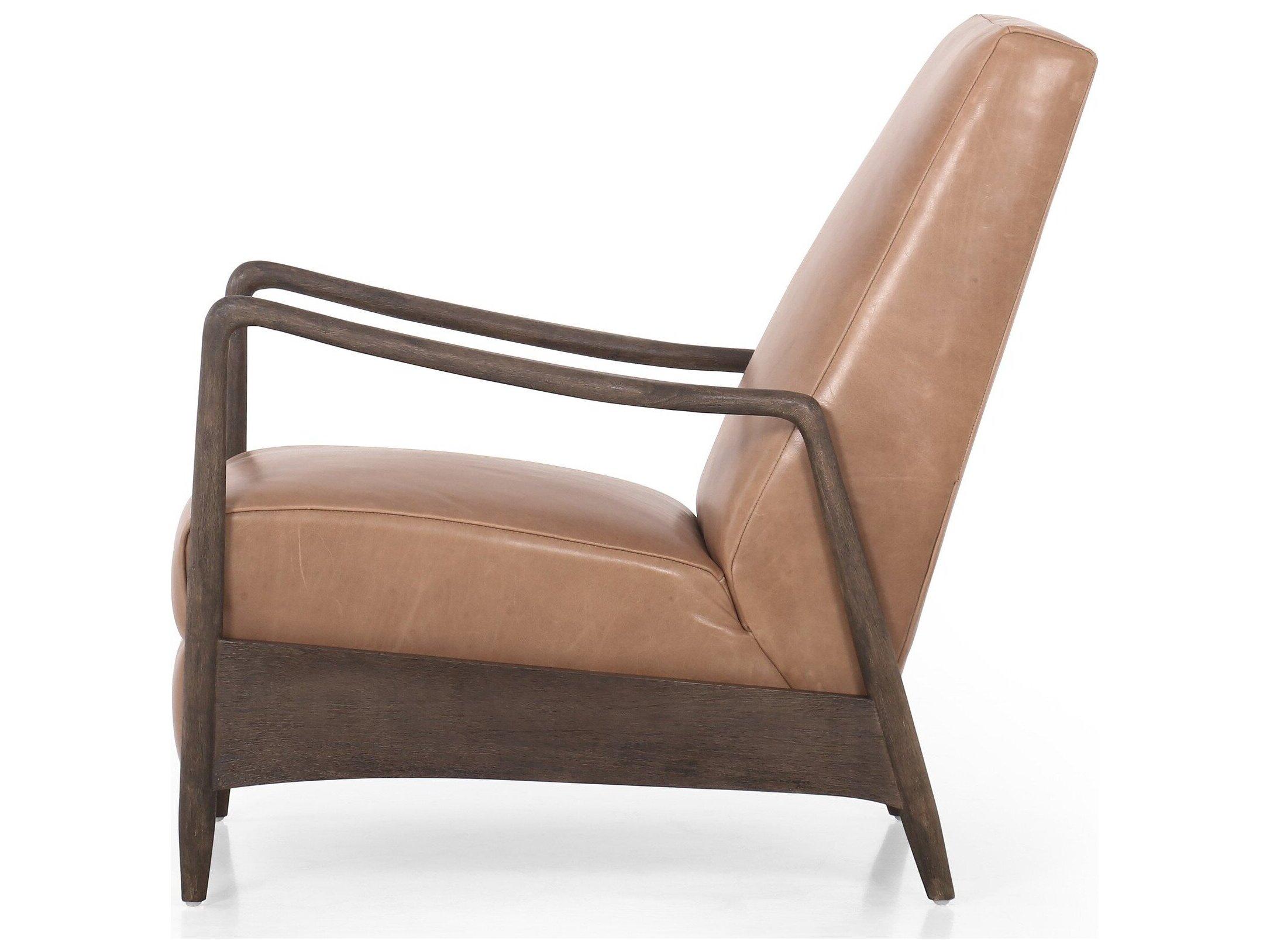 Four Hands Kensington Braden Brown Leather Accent Chair