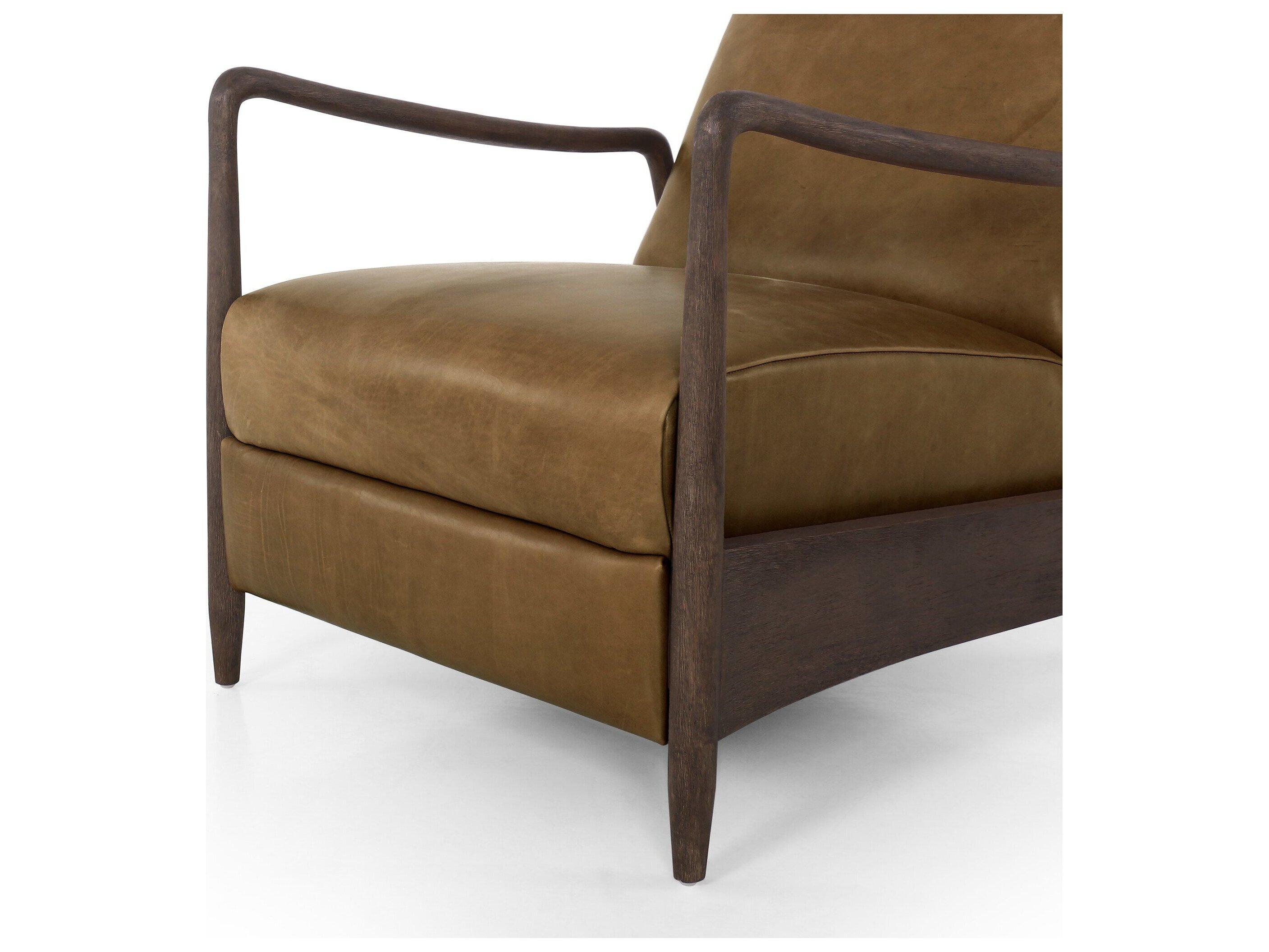 Four Hands Kensington Braden Brown Leather Accent Chair