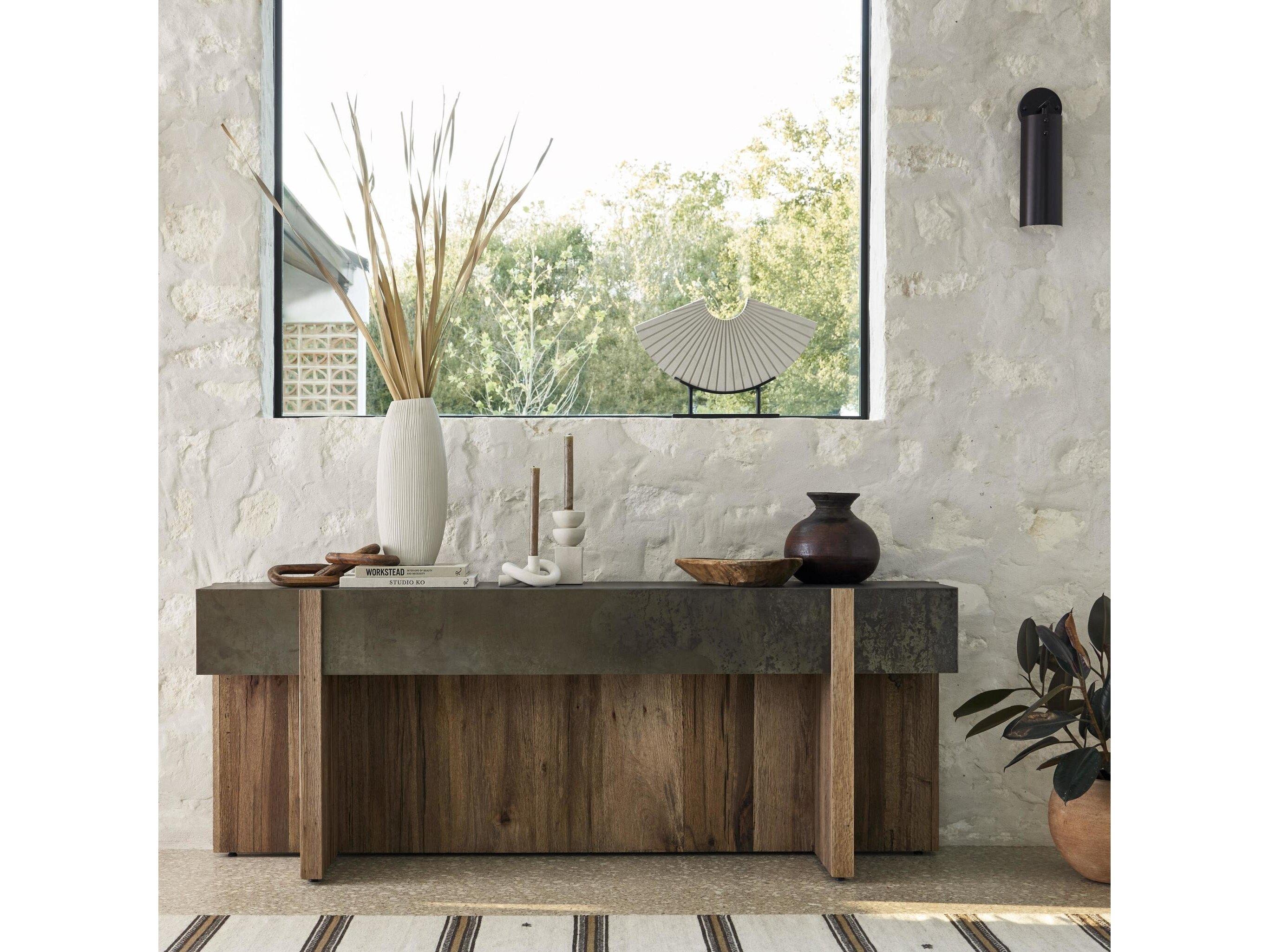 Four Hands Wesson Bingham Rustic Oak Console Table