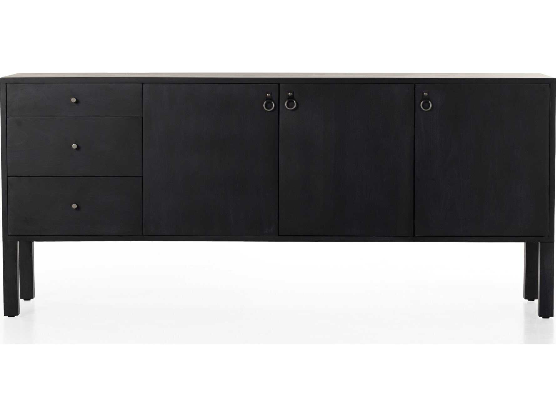 Four Hands Fulton Isador Black Wash Poplar  Wood Sideboard