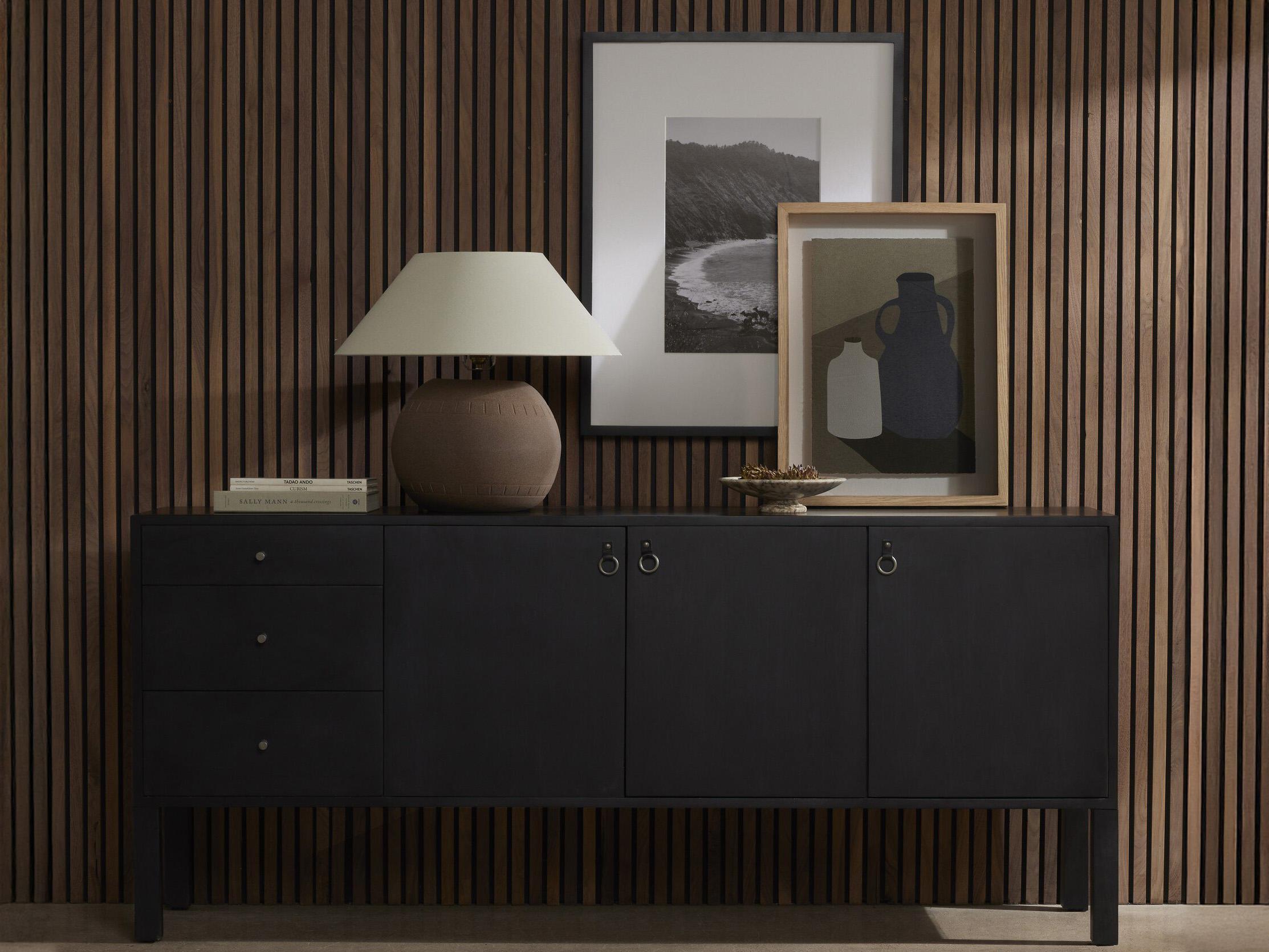 Four Hands Fulton Isador Black Wash Poplar  Wood Sideboard