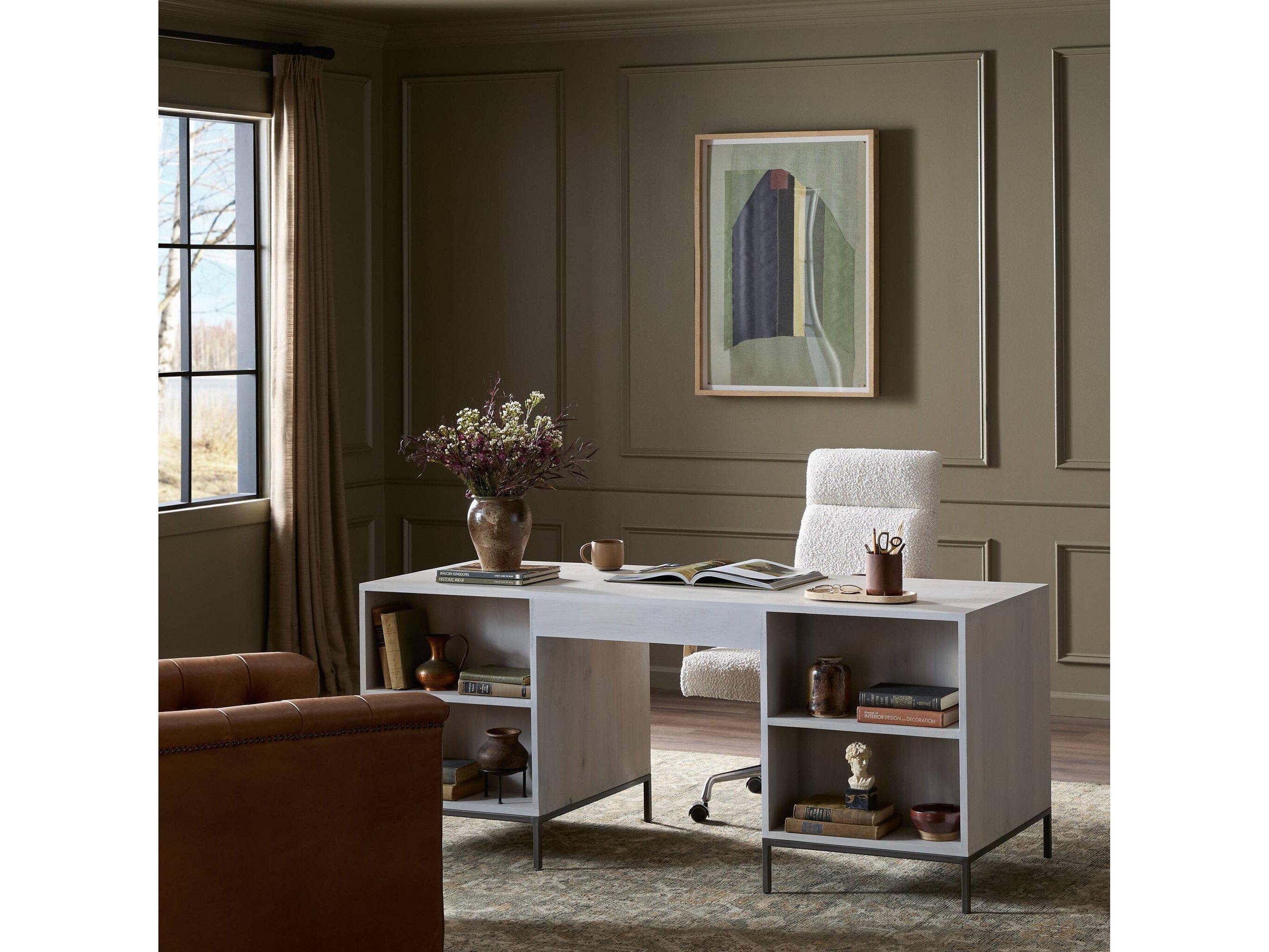 Four Hands Fulton Trey Dove Poplar  Wood Executive Desk