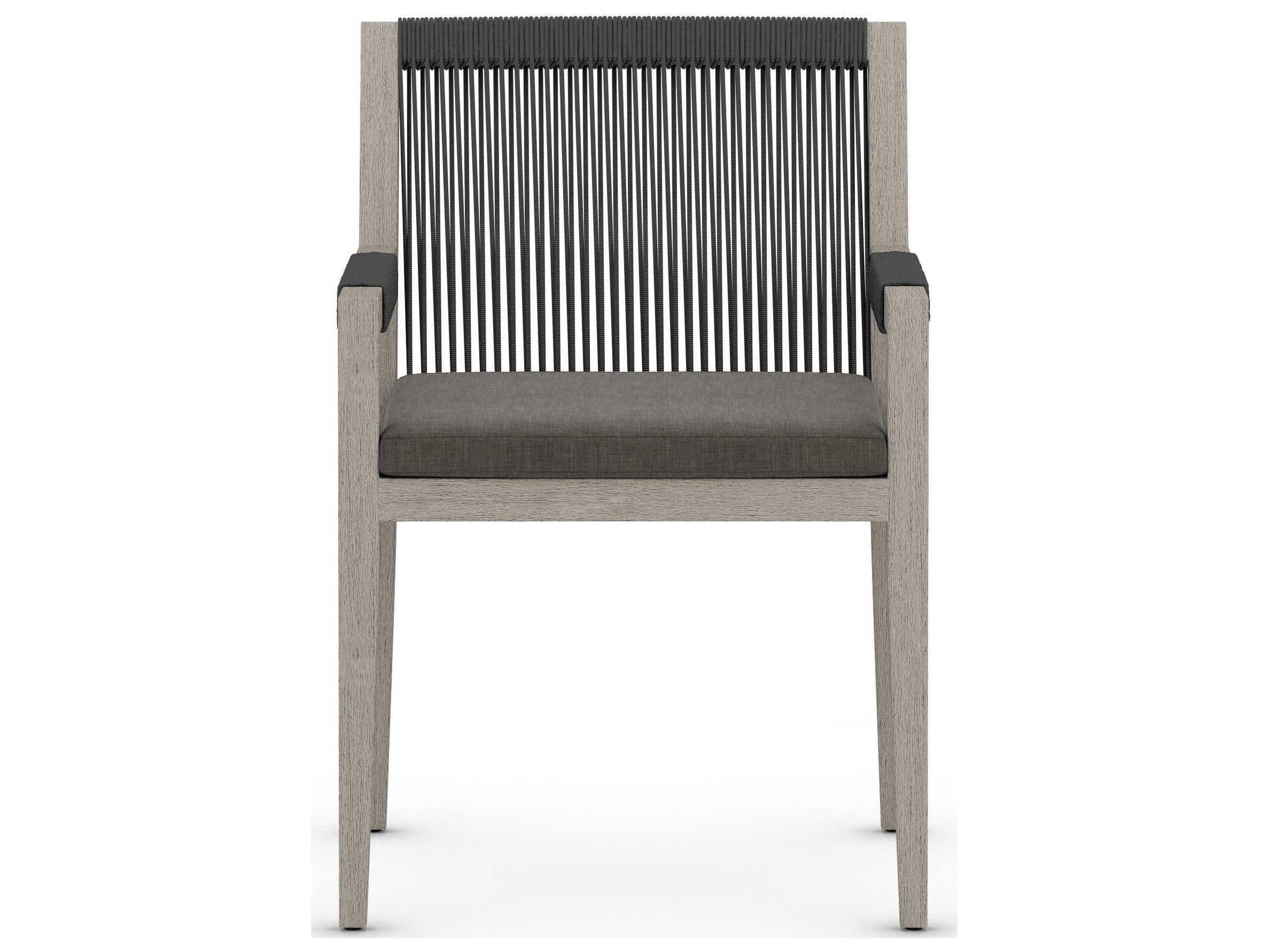 Four Hands Solano Sherwood Dining Armchair-Grey/Charcoal