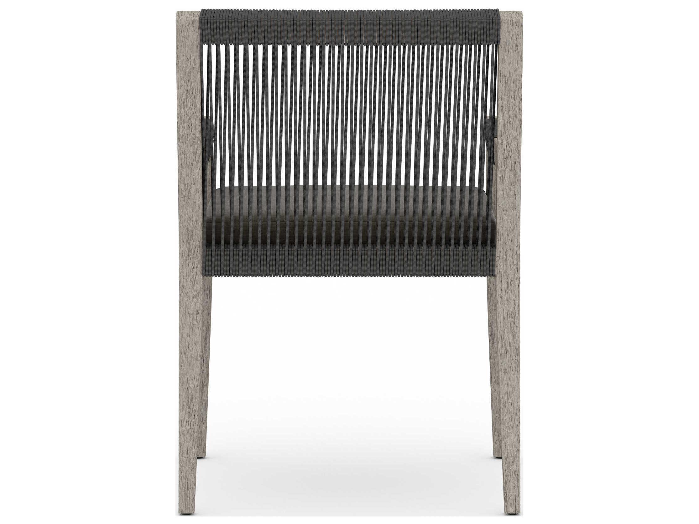 Four Hands Solano Sherwood Dining Armchair-Grey/Charcoal
