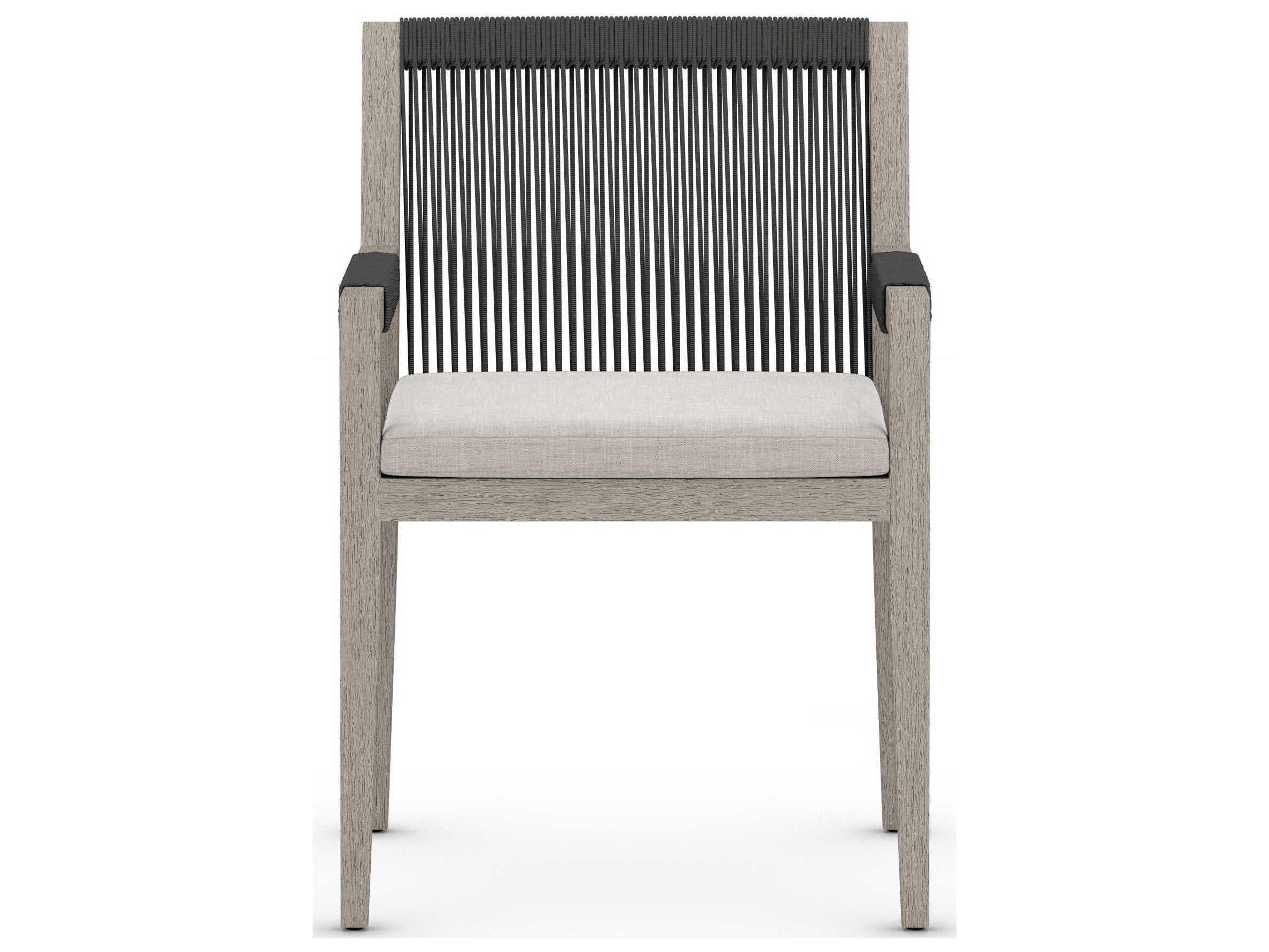 Four Hands Solano Sherwood Dining Armchair-Grey/Stone Grey