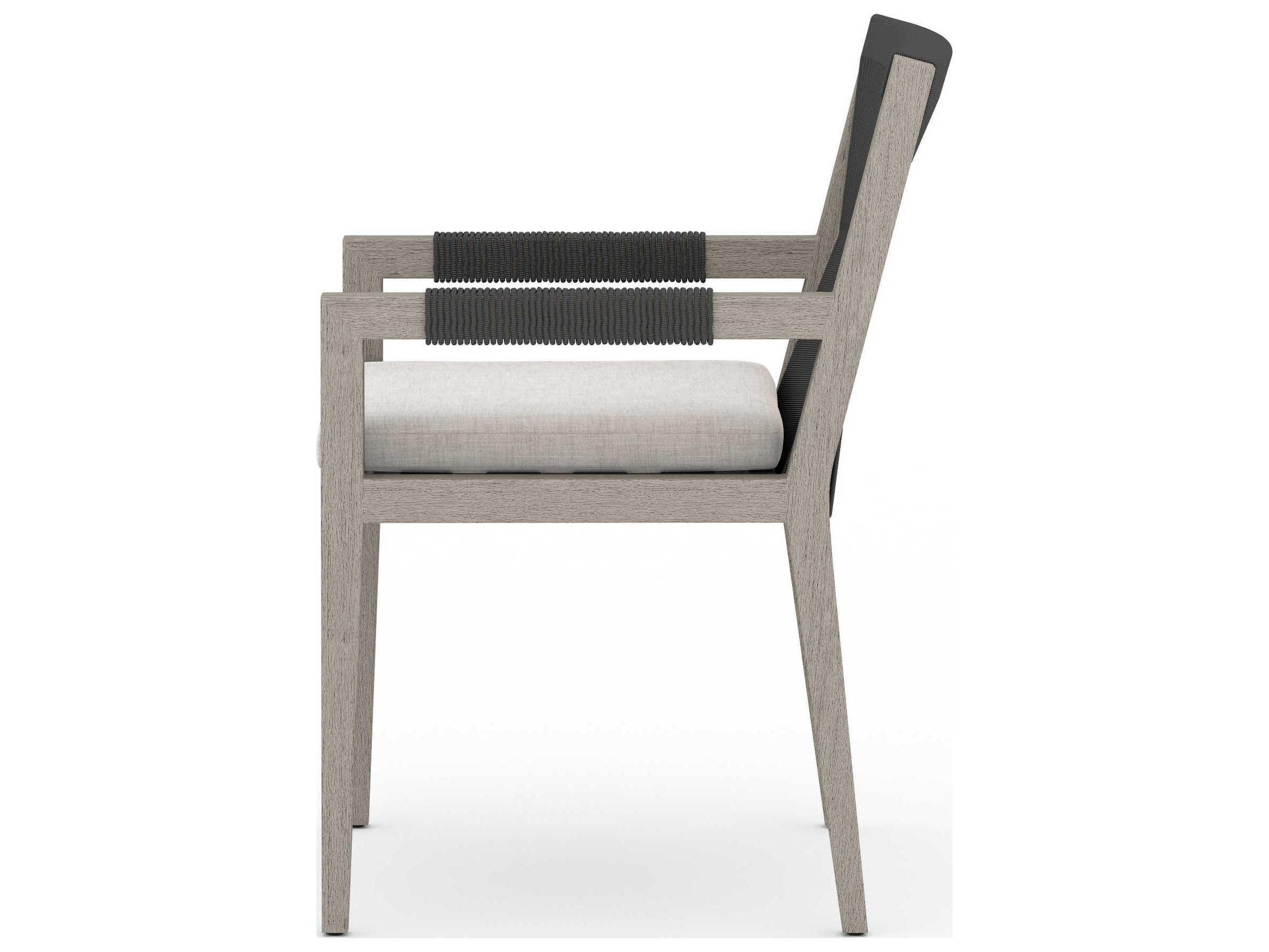 Four Hands Solano Sherwood Dining Armchair-Grey/Stone Grey