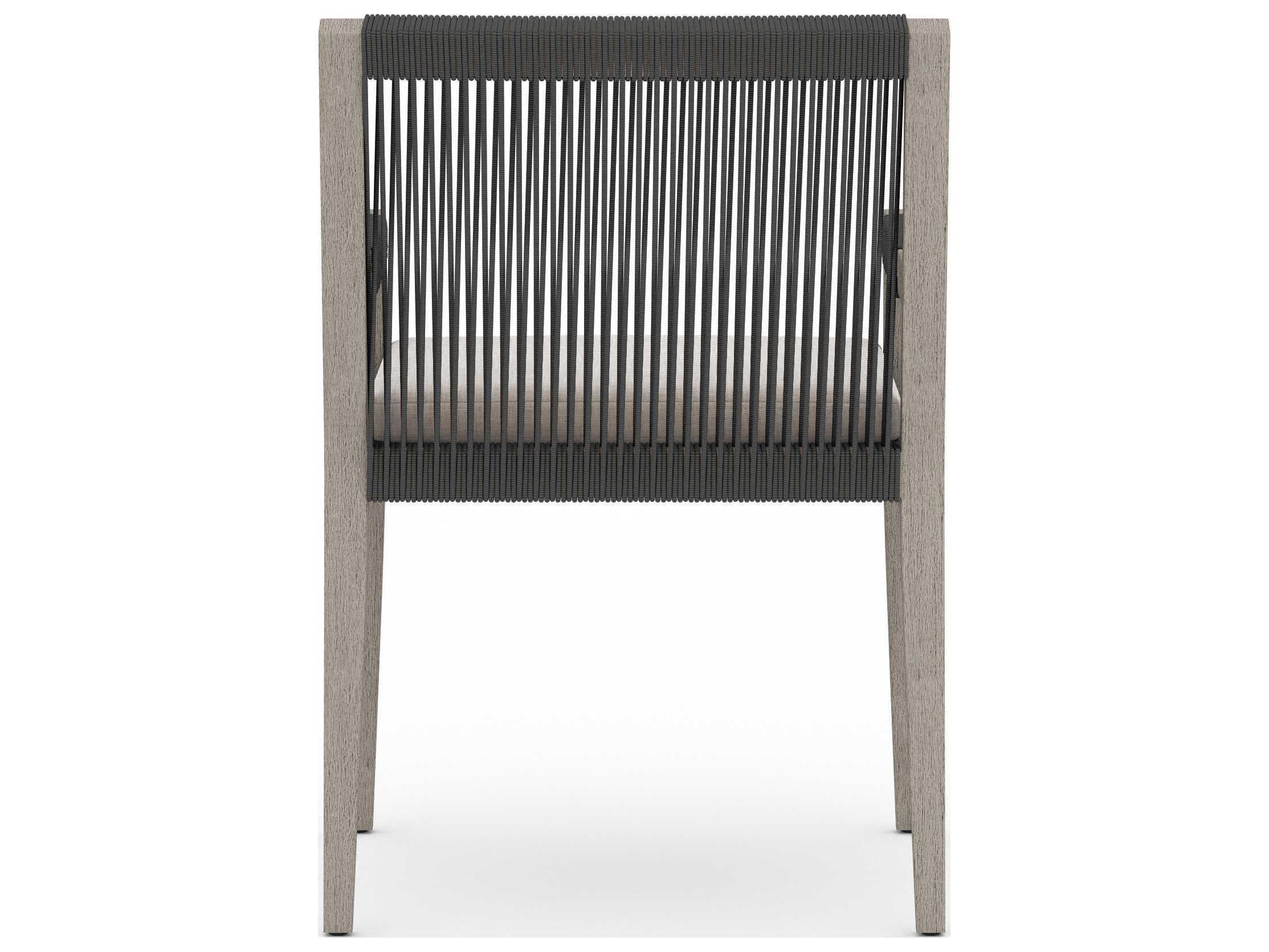 Four Hands Solano Sherwood Dining Armchair-Grey/Stone Grey