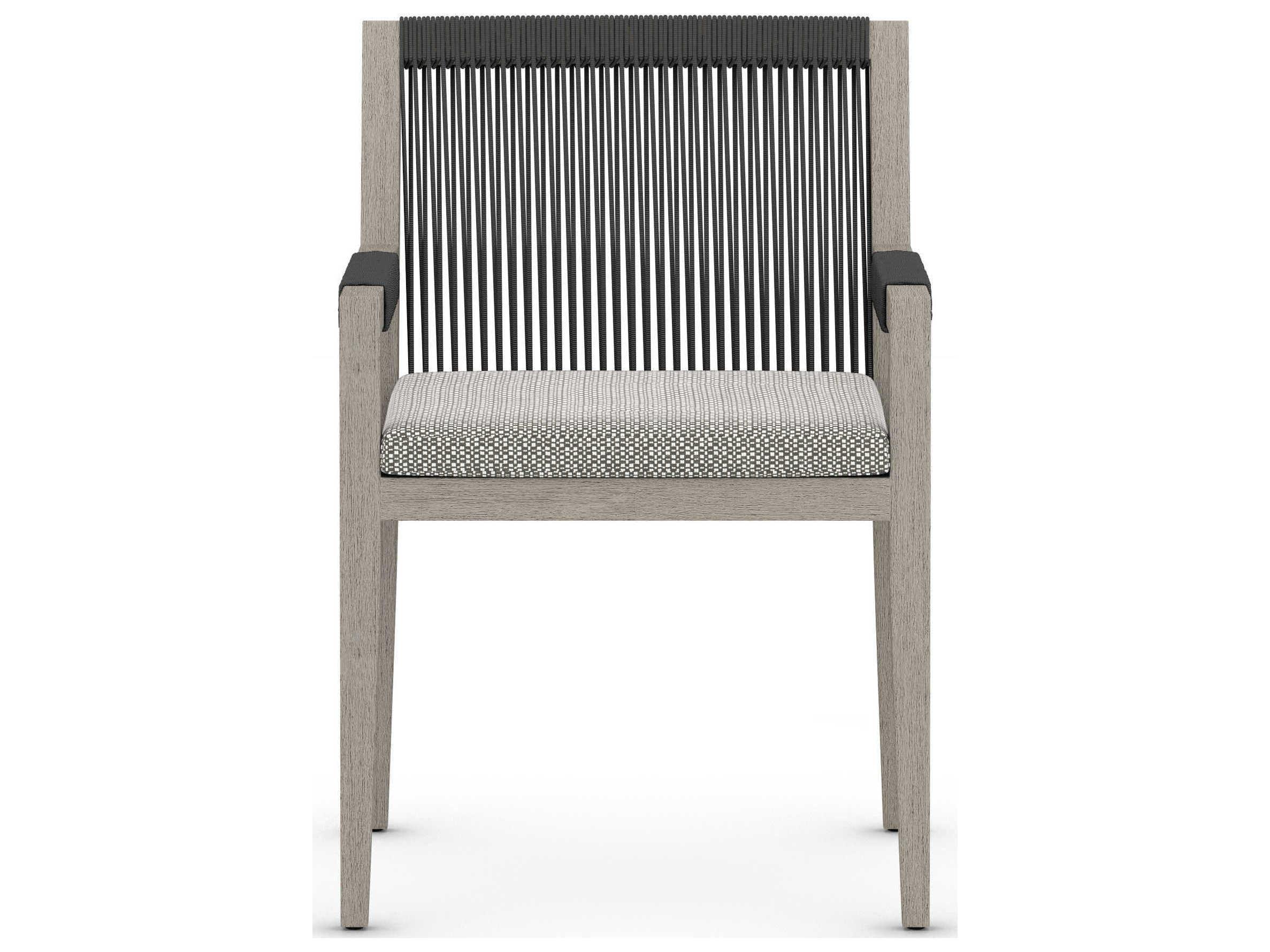 Four Hands Solano Sherwood Dining Armchair-Grey/Faye Ash