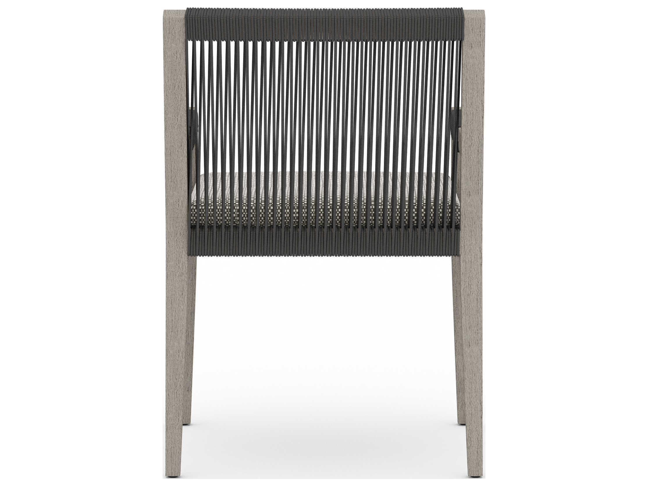 Four Hands Solano Sherwood Dining Armchair-Grey/Faye Ash