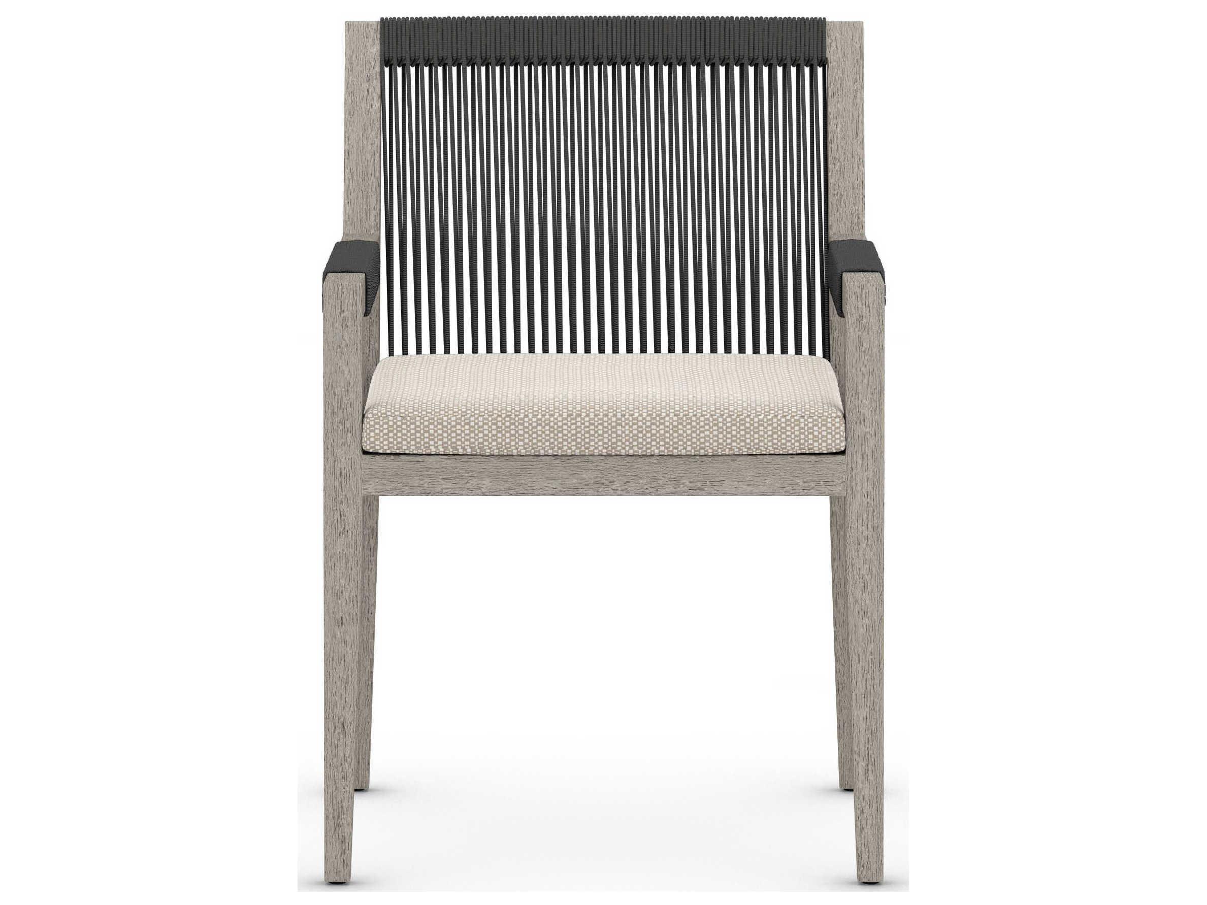 Four Hands Solano Sherwood Dining Armchair-Grey/Faye Sand