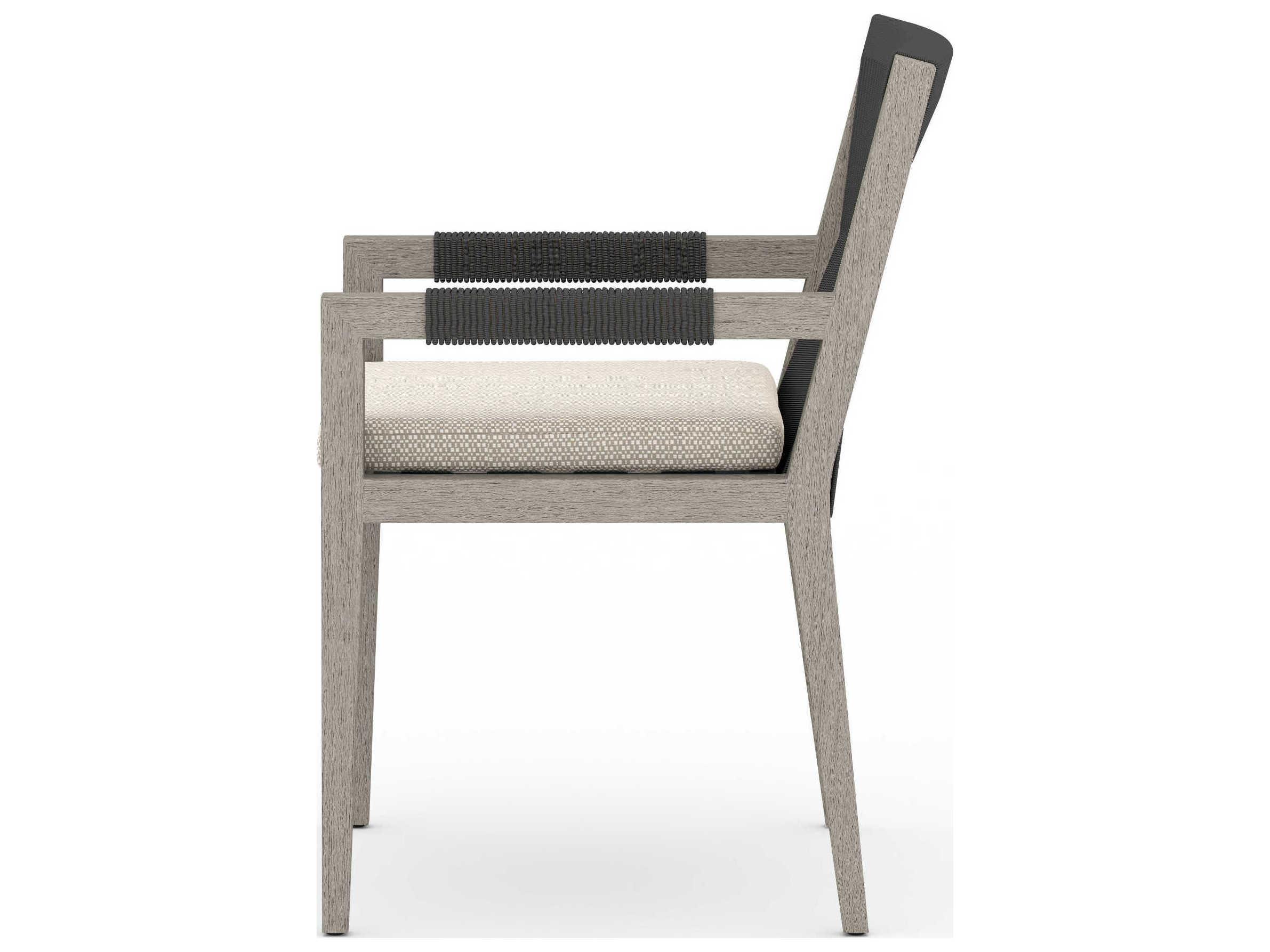 Four Hands Solano Sherwood Dining Armchair-Grey/Faye Sand