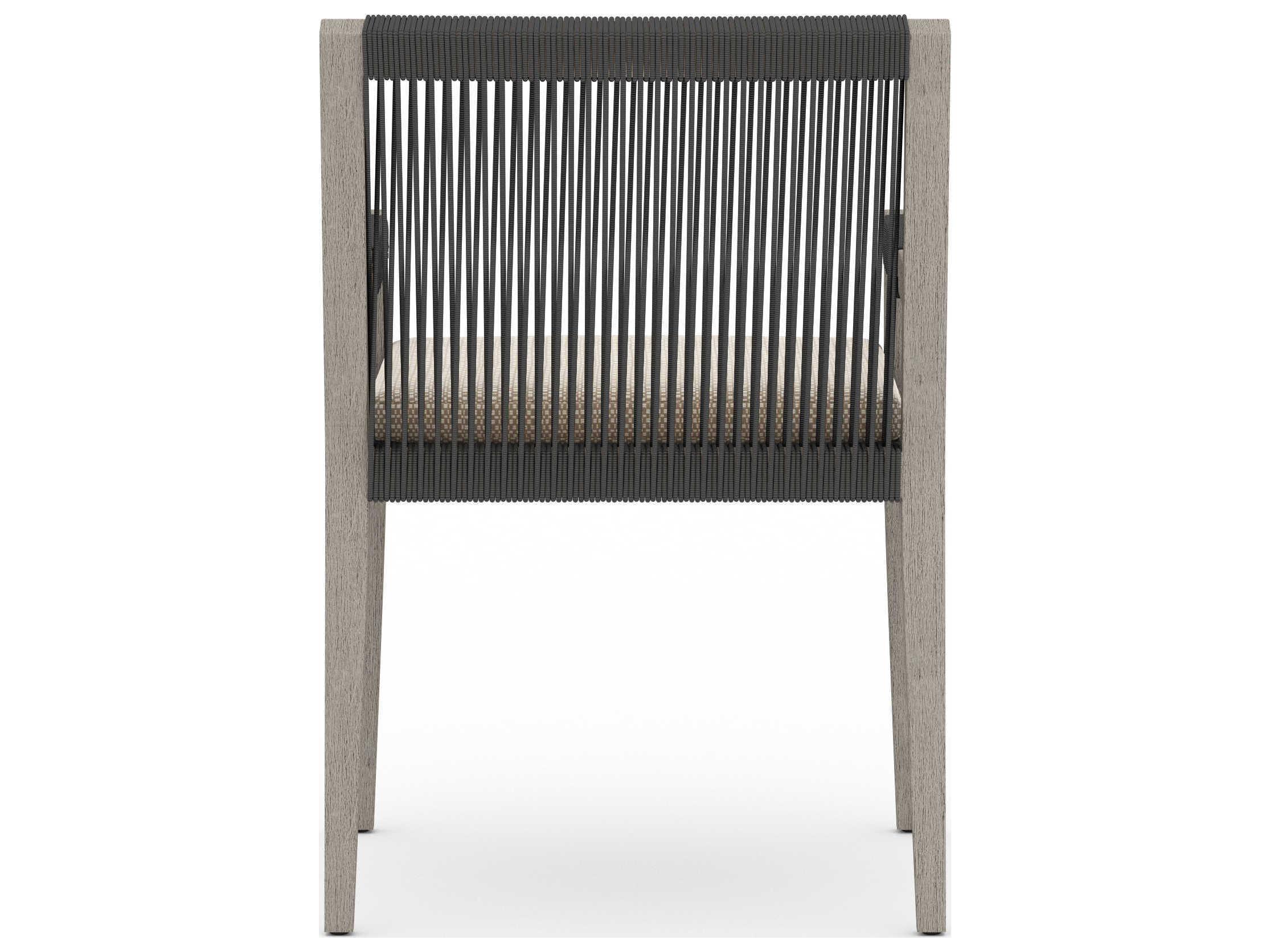 Four Hands Solano Sherwood Dining Armchair-Grey/Faye Sand