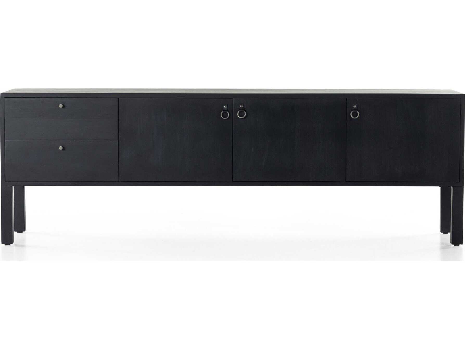 Four Hands Fulton Isador Black Wash Poplar  Media Console