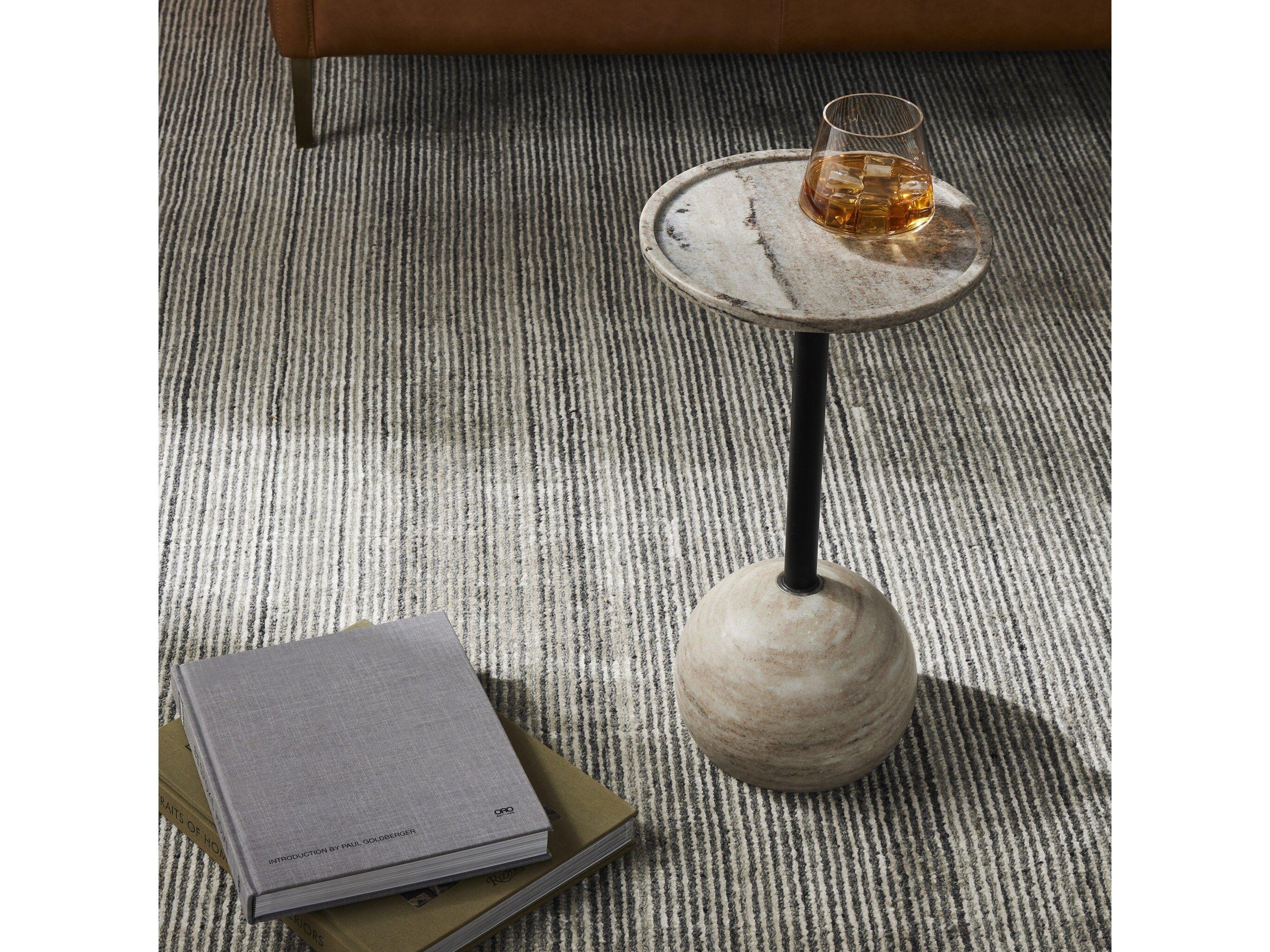 Four Hands Rockwell Viola Polished White Marble Accent Table