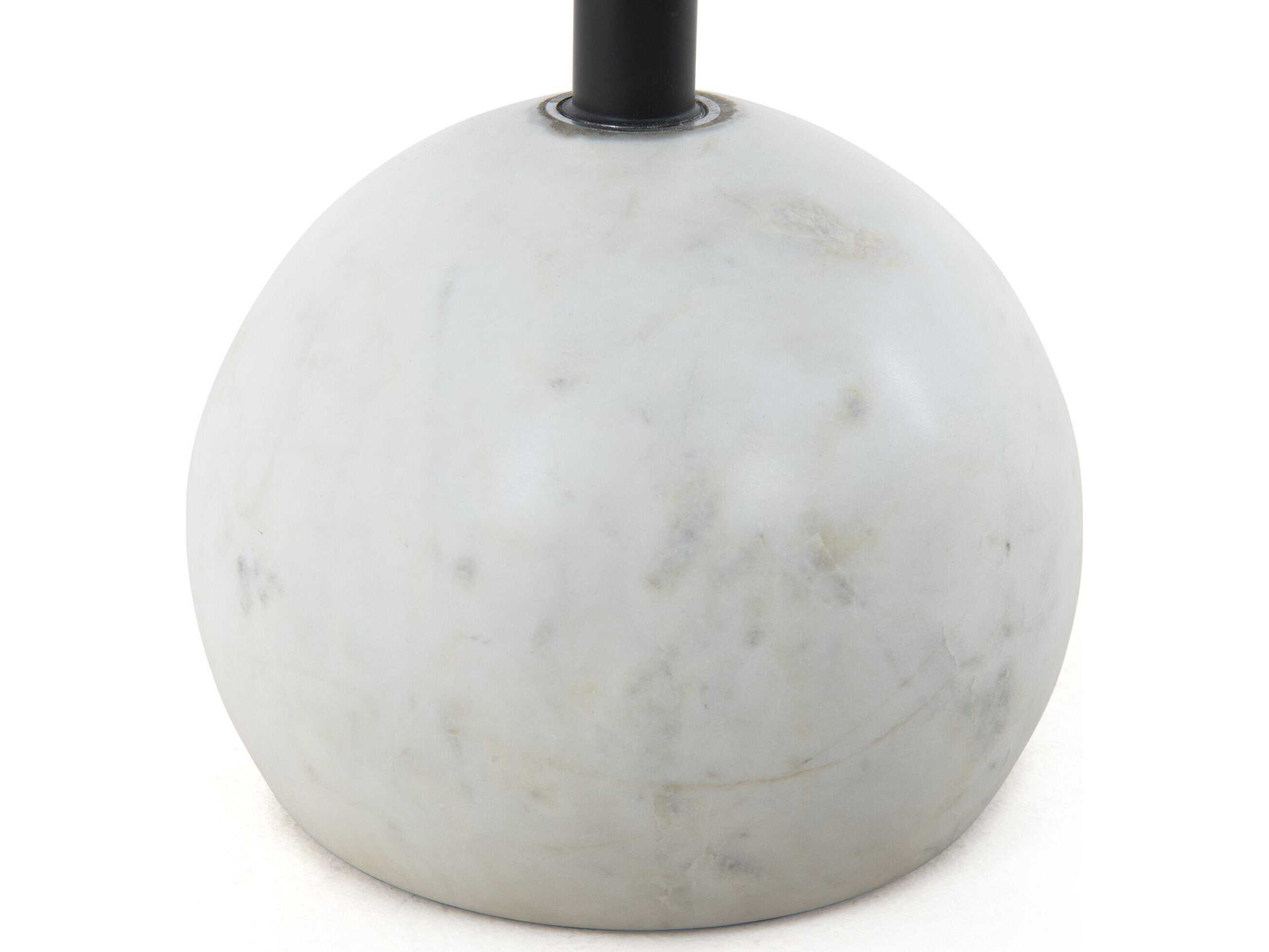 Four Hands Rockwell Viola Polished White Marble Accent Table